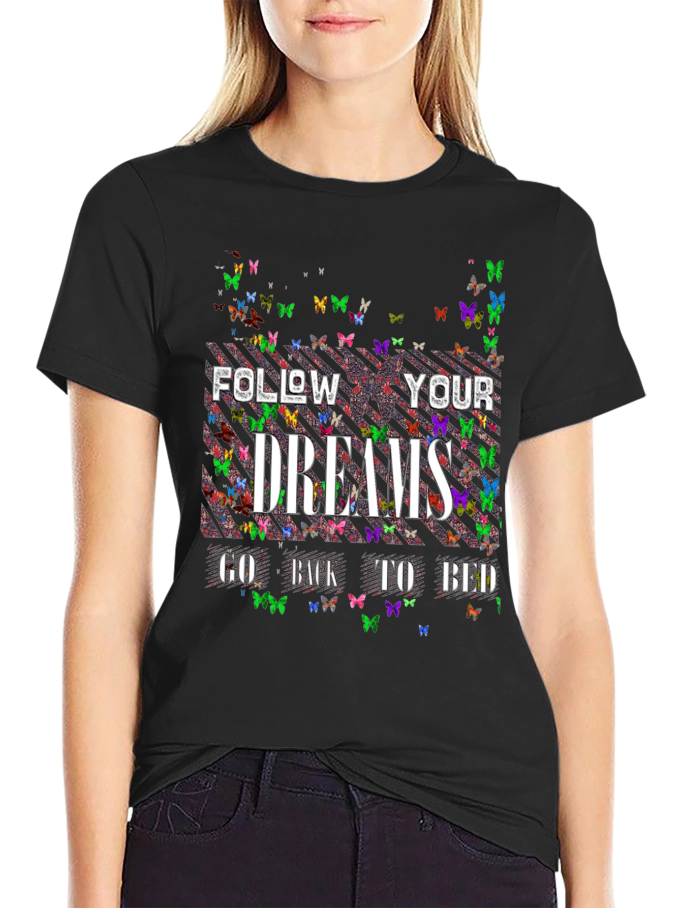 Butterfly Dreams T-Shirt - Black Novelty Tee