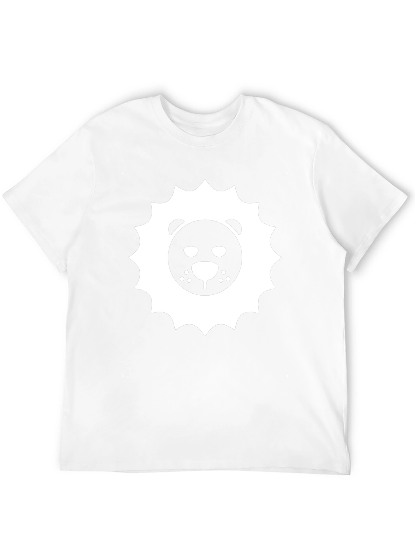 Lion Face Graphic Print Black T-Shirt