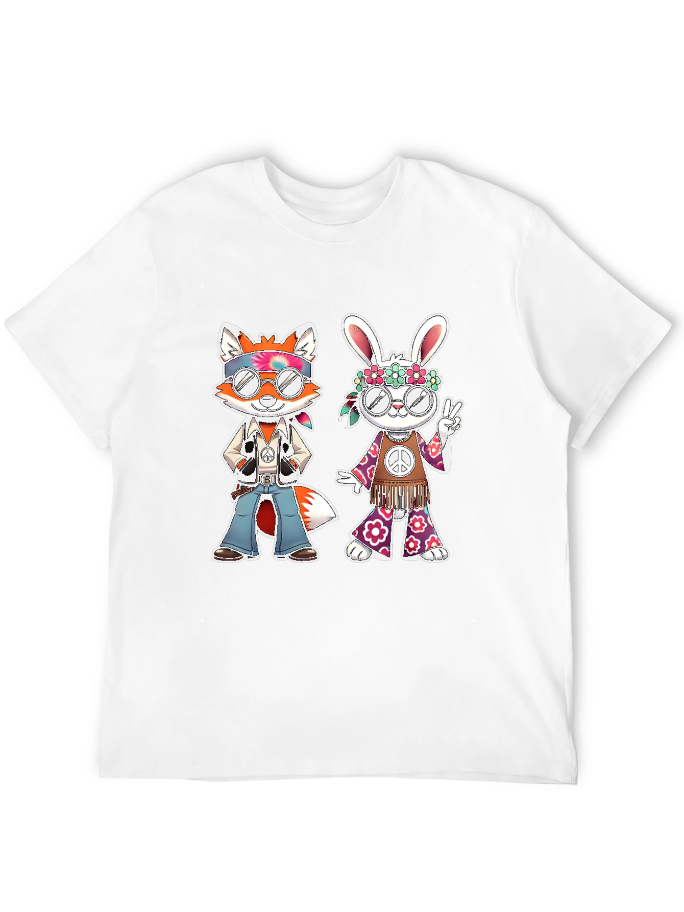 Hippie Fox & Rabbit Graphic Tee