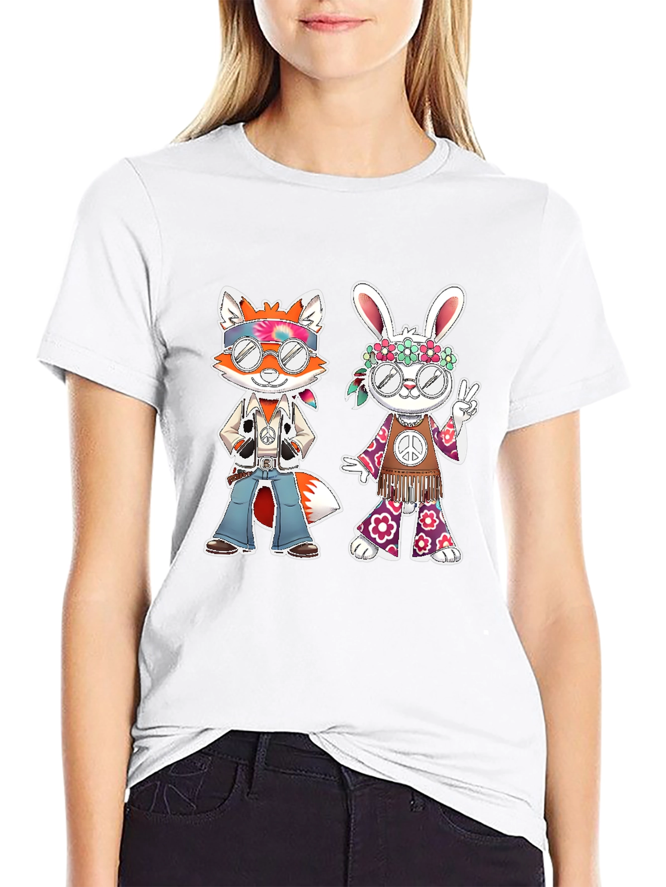 Hippie Fox & Rabbit Graphic Tee