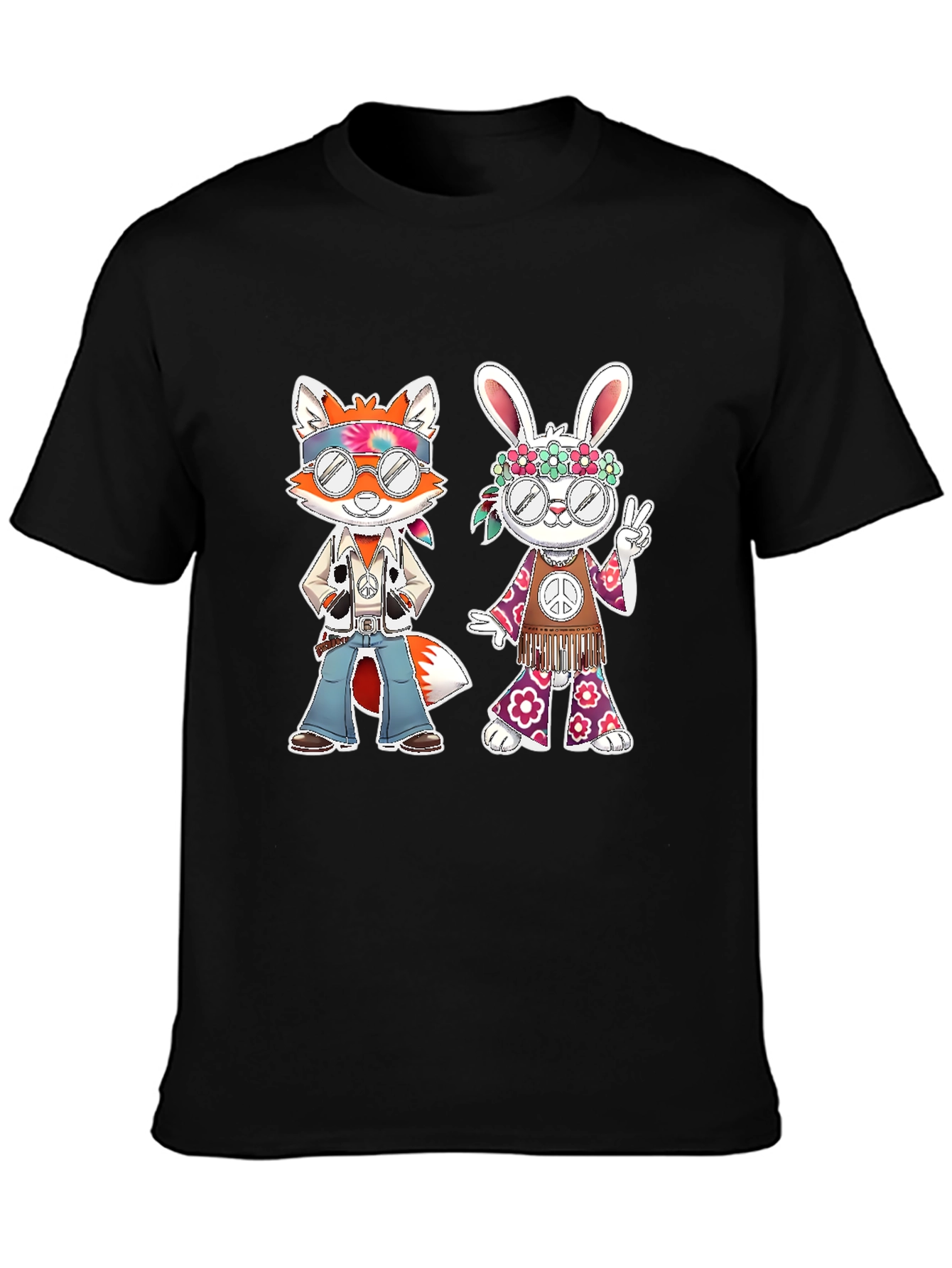 Hippie Fox & Rabbit Graphic Tee