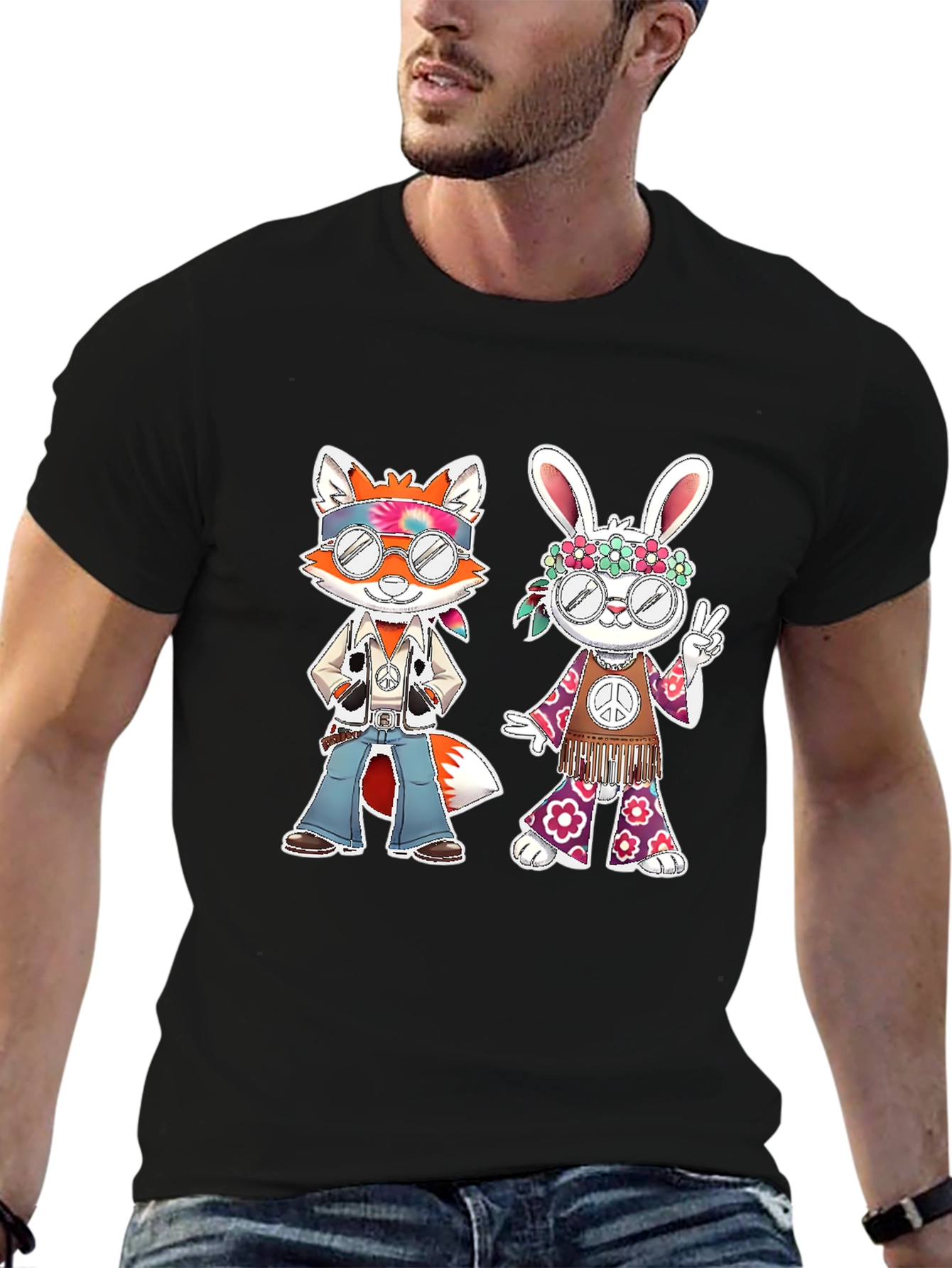 Hippie Fox & Rabbit Graphic Tee