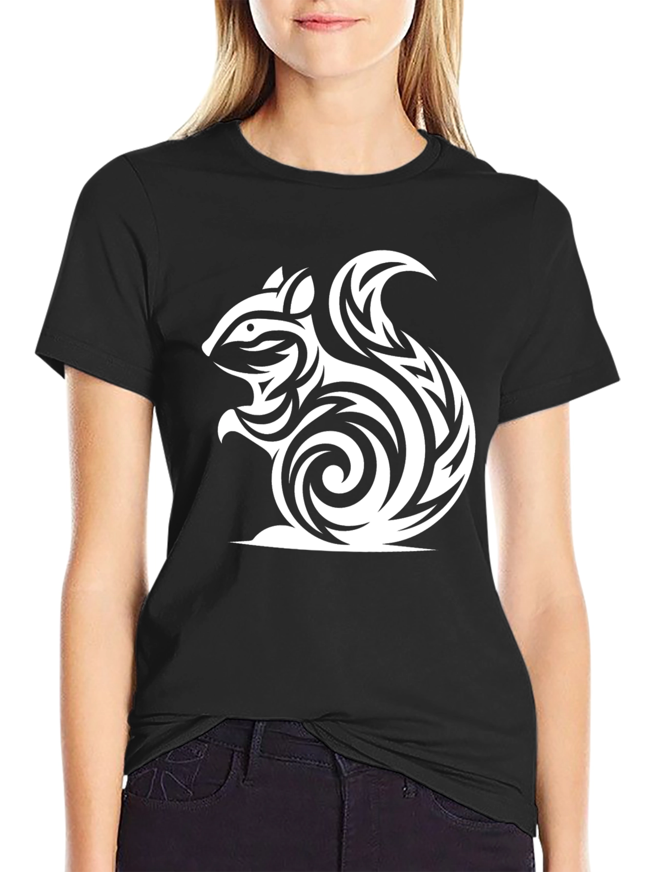 Tribal Squirrel Graphic Tee - Cool Casual Style