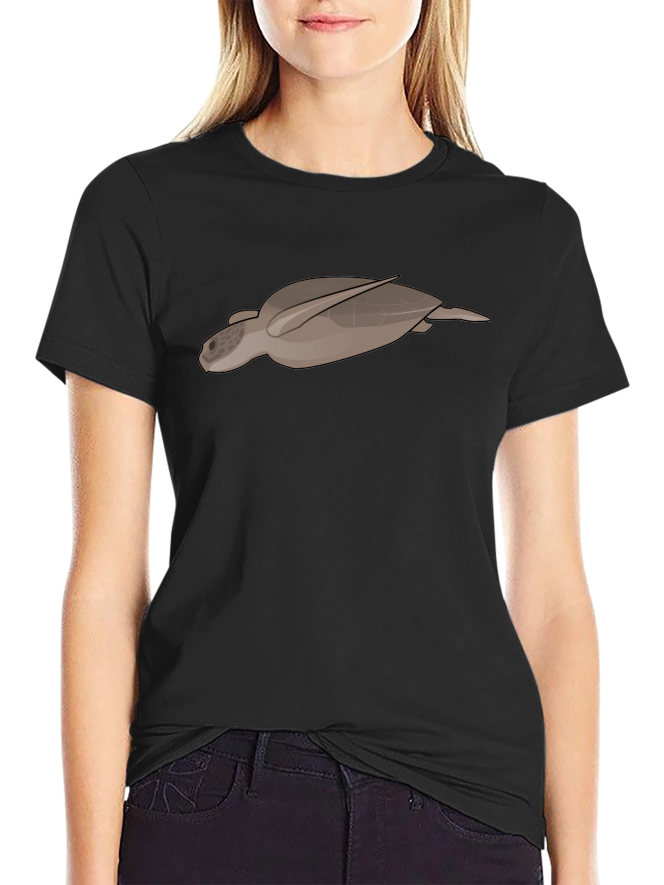 Sea Turtle Graphic Tee - Black Casual T-Shirt