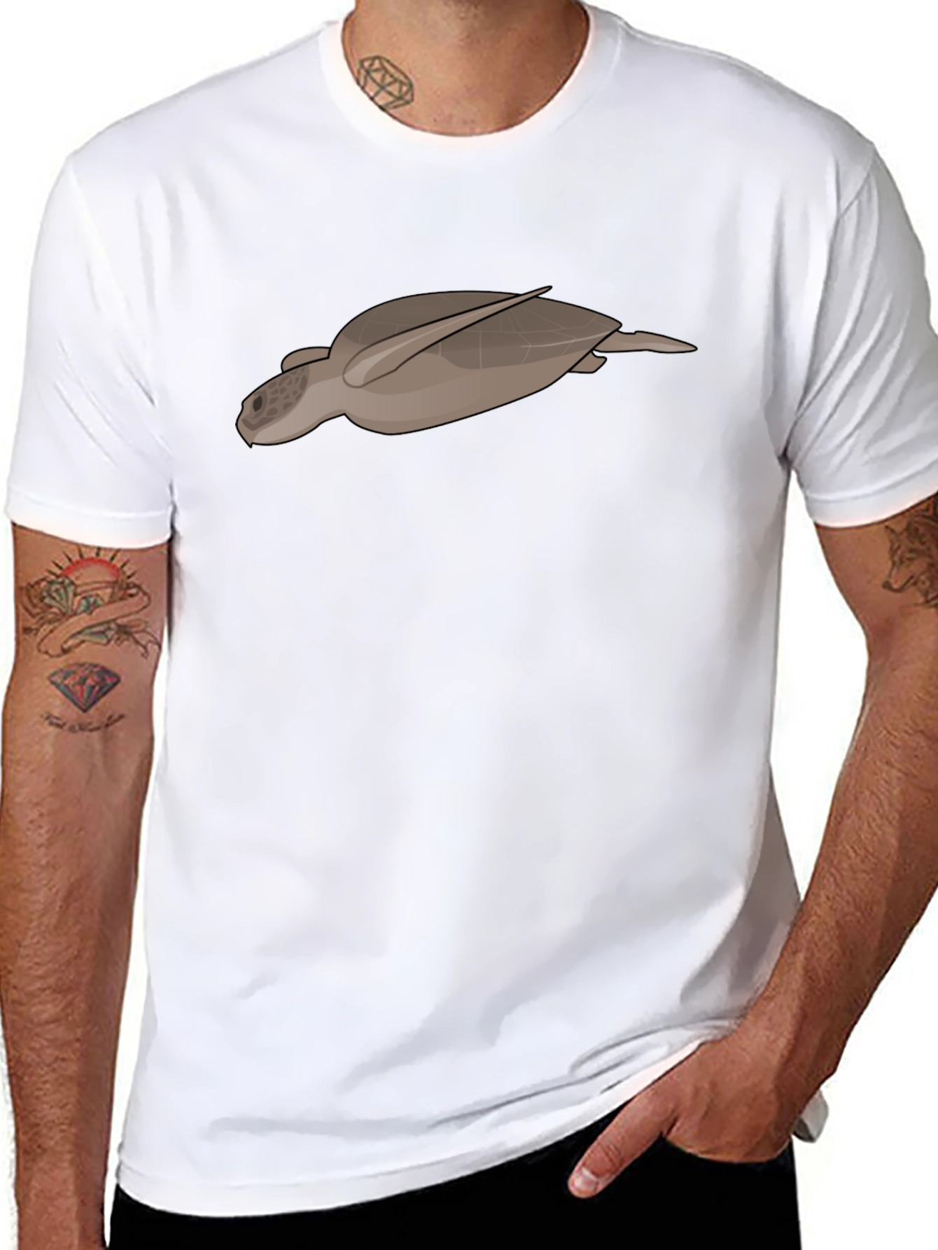 Sea Turtle Graphic Tee - Black Casual T-Shirt