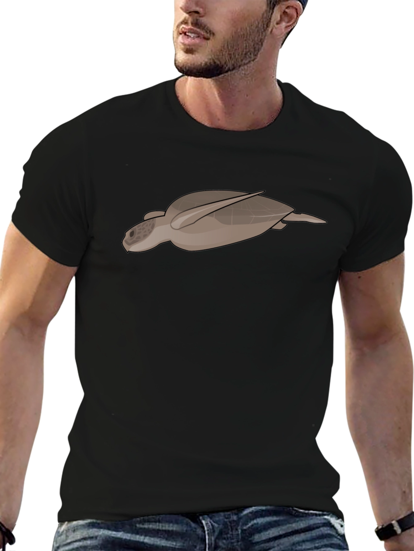 Sea Turtle Graphic Tee - Black Casual T-Shirt