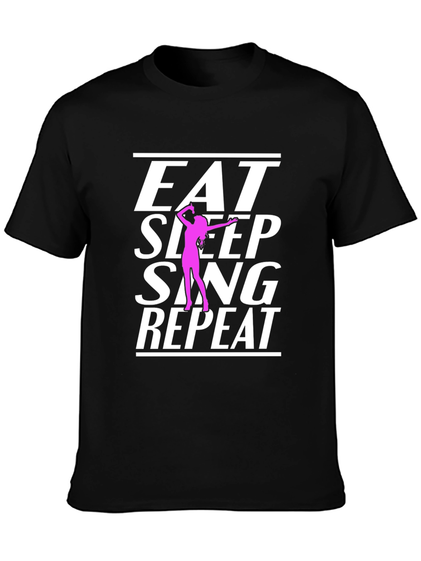 Eat Sleep Sing Repeat Black T-Shirt