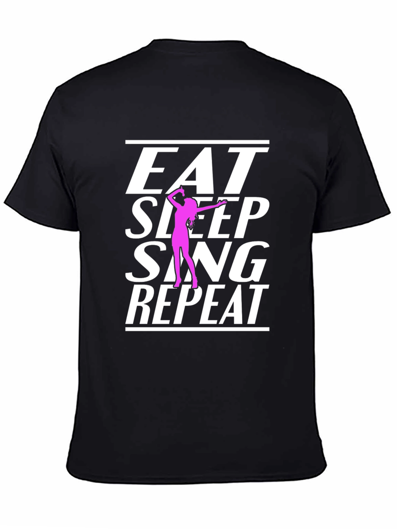 Eat Sleep Sing Repeat Black T-Shirt
