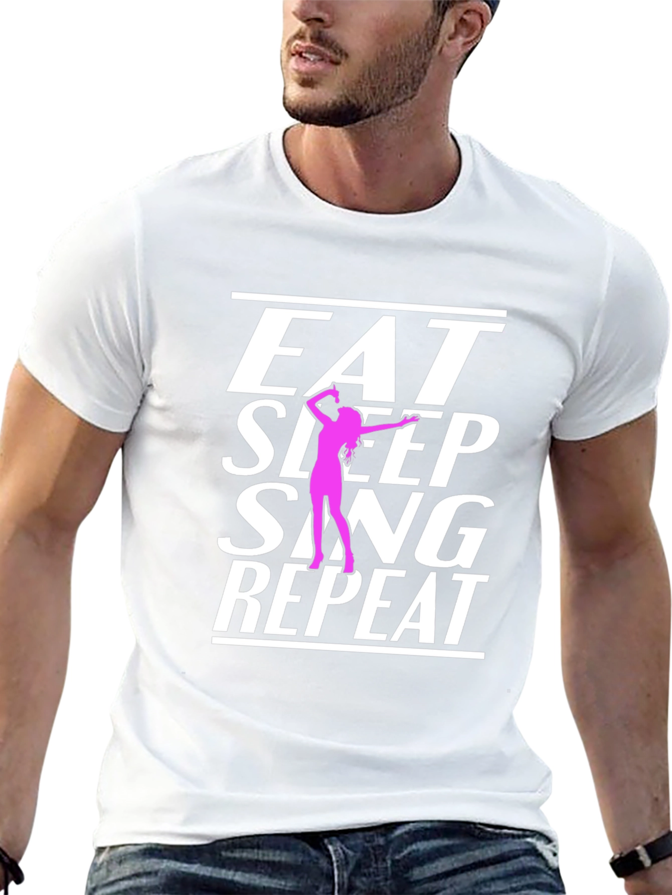 Eat Sleep Sing Repeat Black T-Shirt