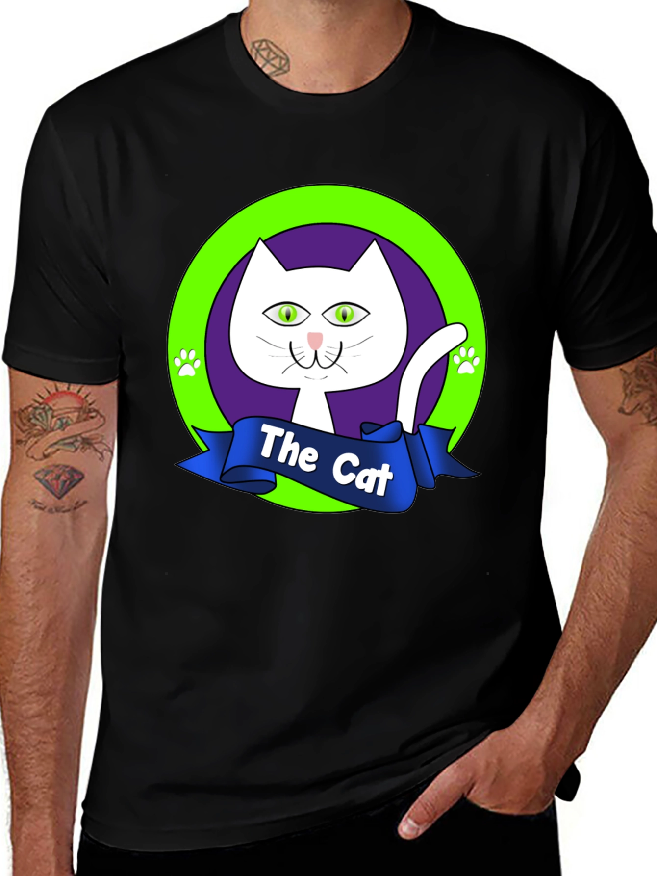 The Cat Graphic Tee - Purrfectly Stylish Black T-Shirt