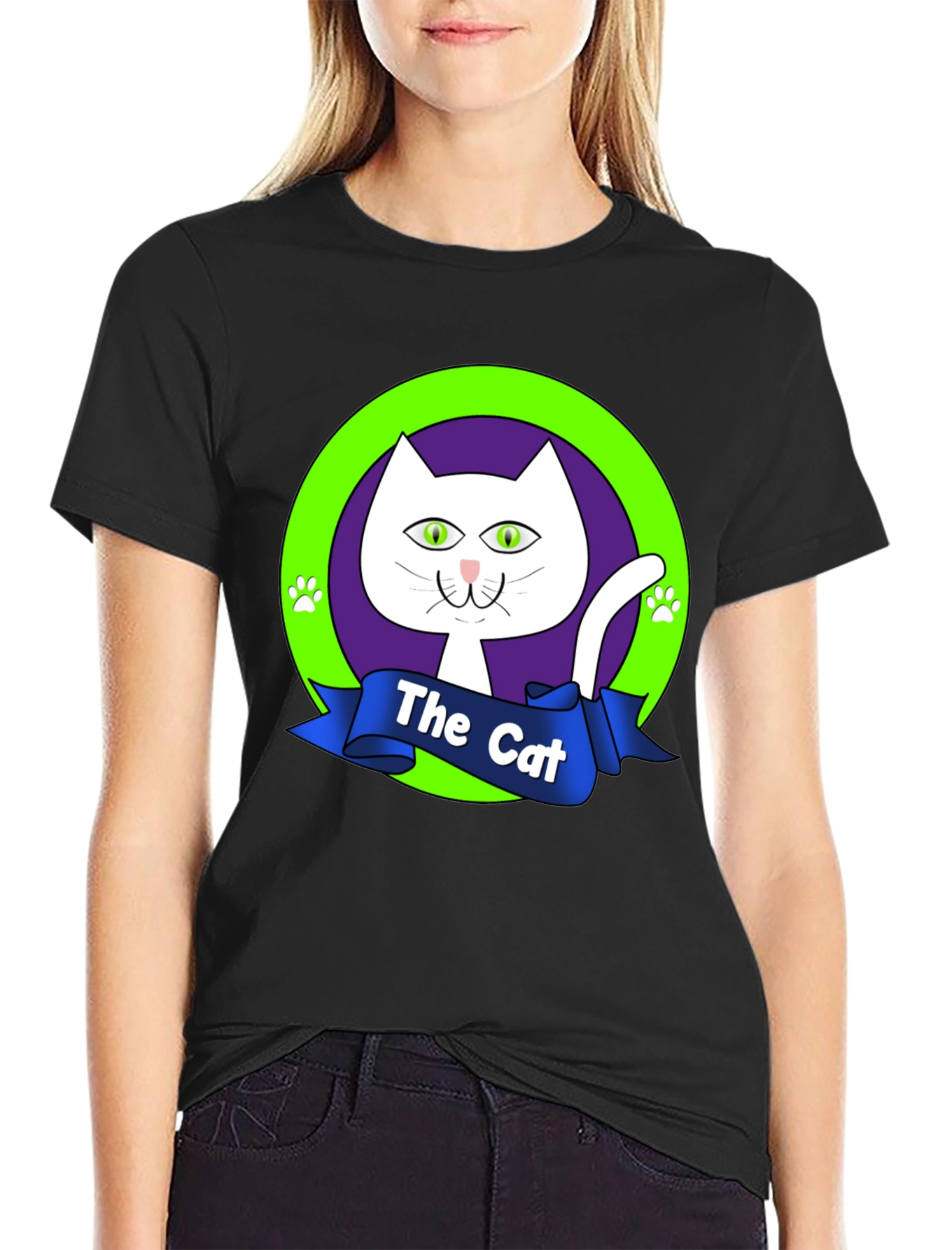 The Cat Graphic Tee - Purrfectly Stylish Black T-Shirt