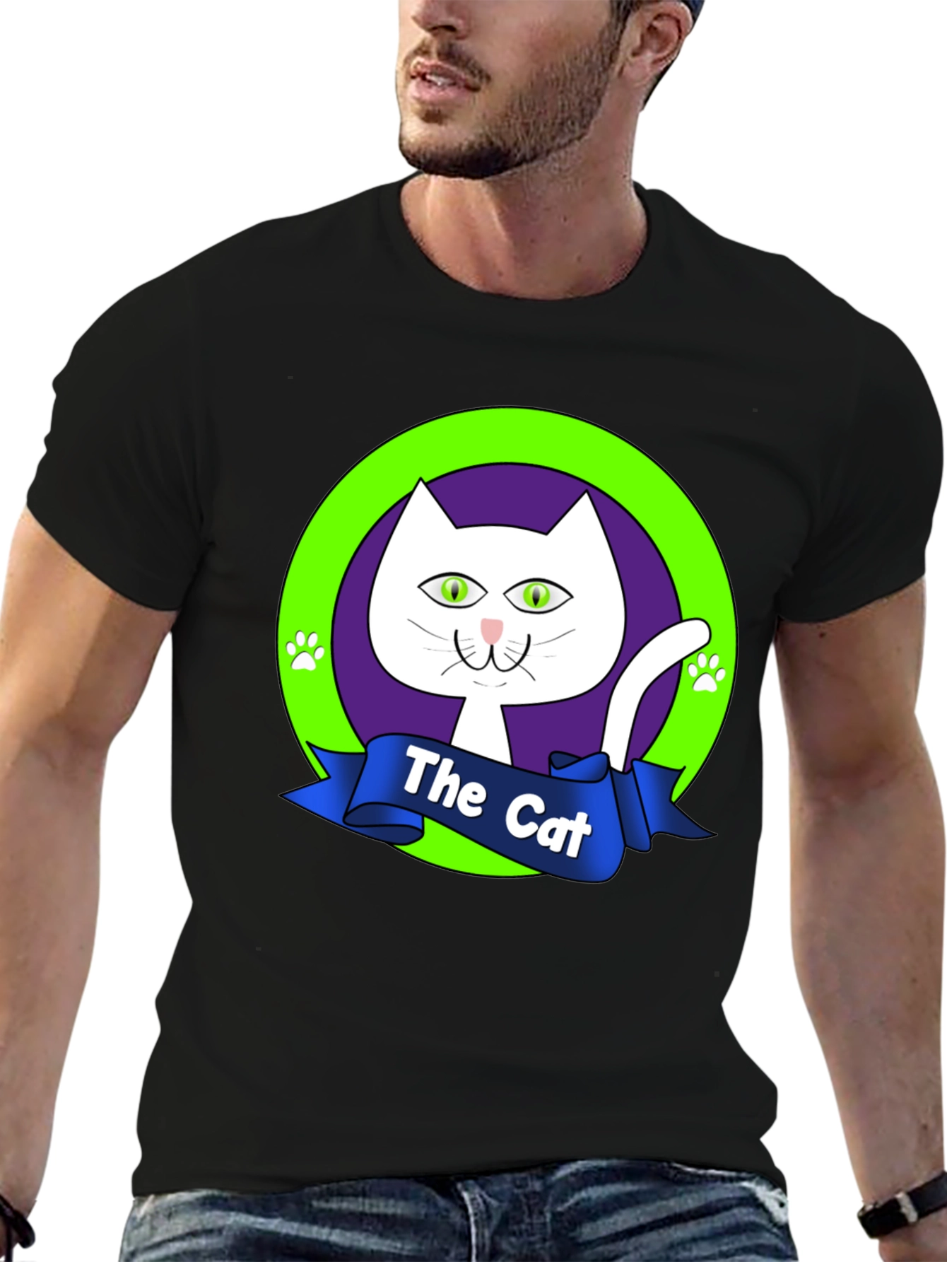 The Cat Graphic Tee - Purrfectly Stylish Black T-Shirt