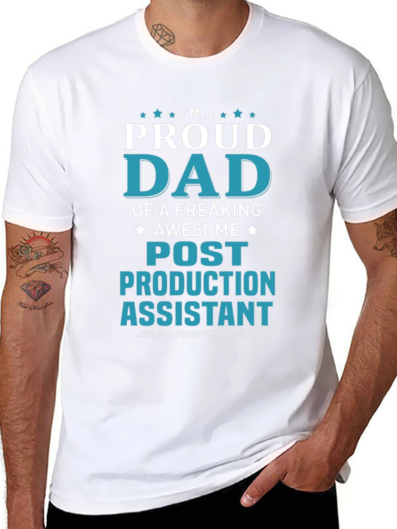Proud Dad Post Production Assistant Novelty T-Shirt