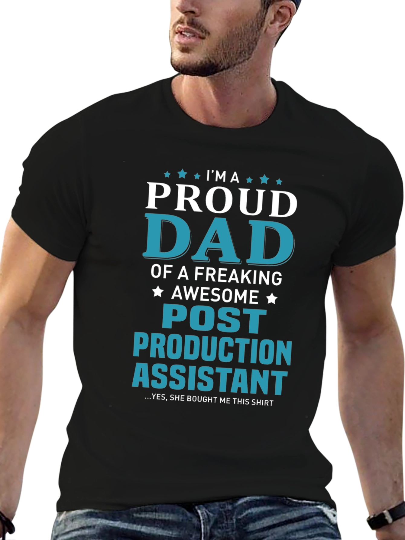 Proud Dad Post Production Assistant Novelty T-Shirt