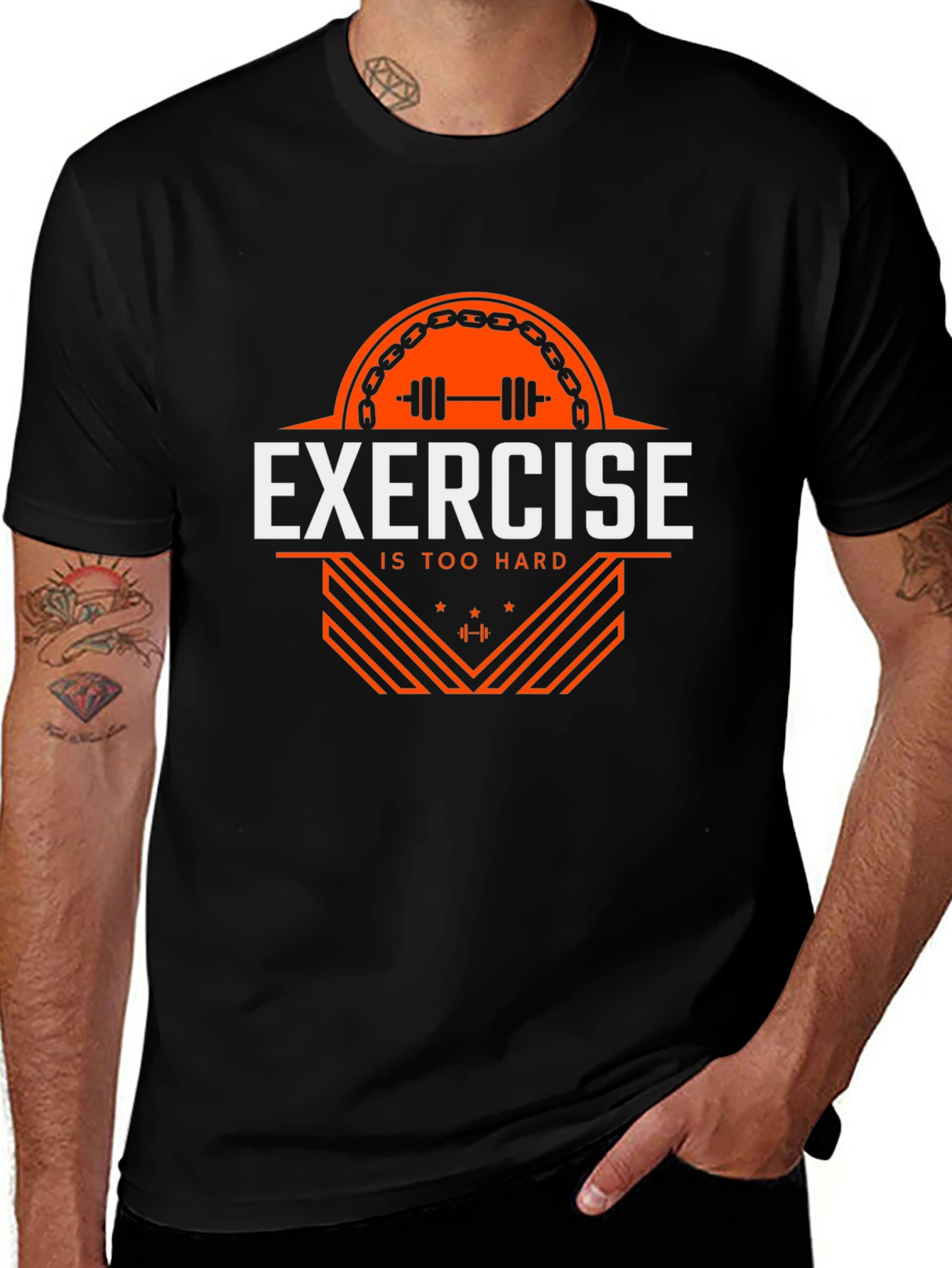 Exercise is Too Hard Graphic Tee - Black