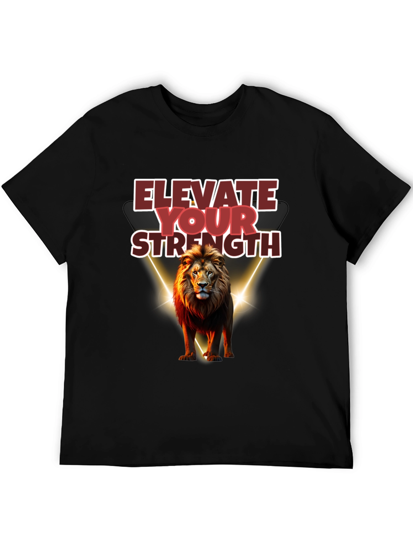 Elevate Your Strength Lion Graphic Tee