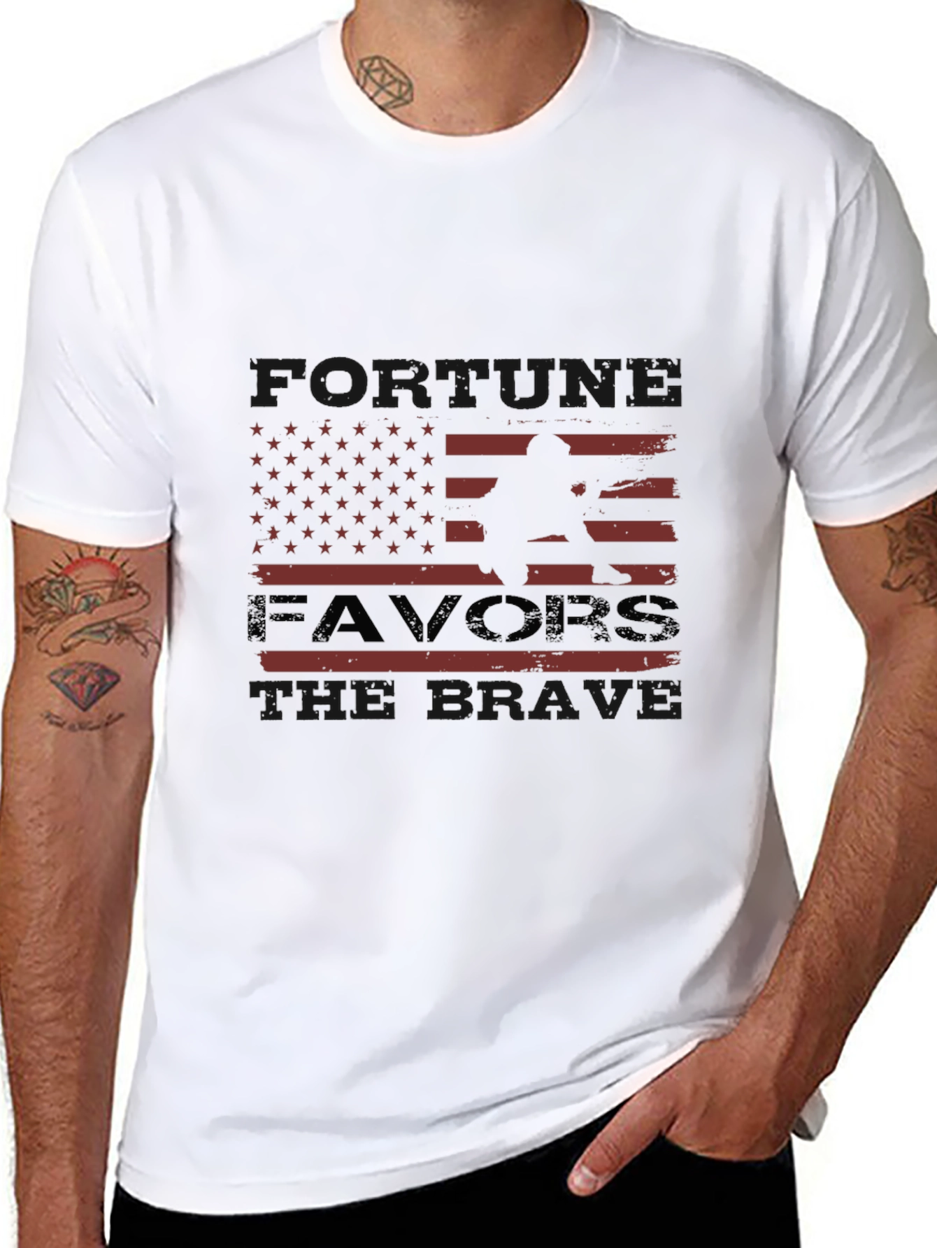 Wrestling USA Flag Graphic T-Shirt