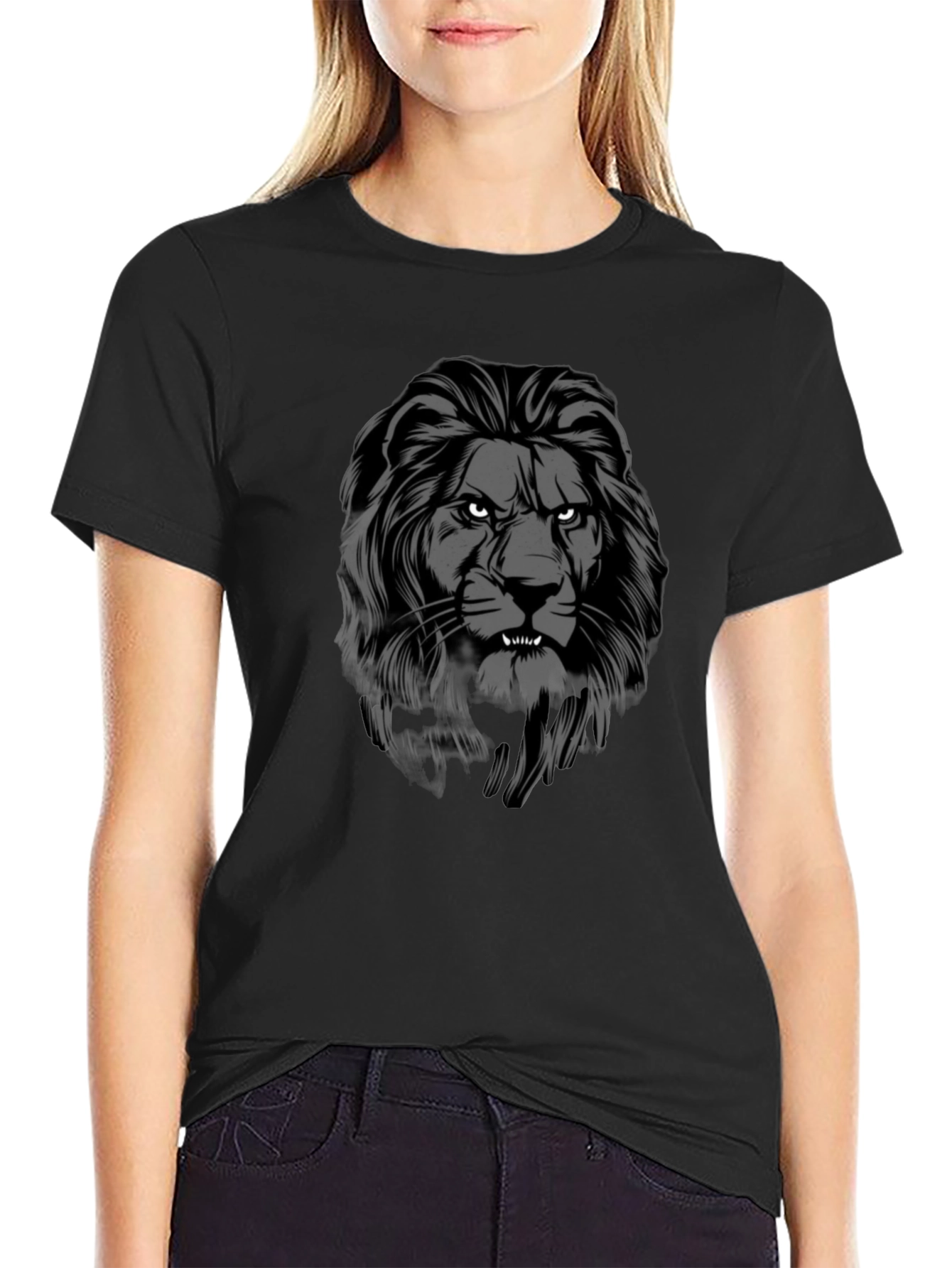 Lion Graphic Black T-Shirt - Bold Style