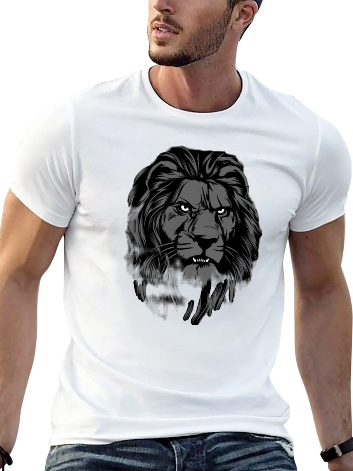 Lion Graphic Black T-Shirt - Bold Style