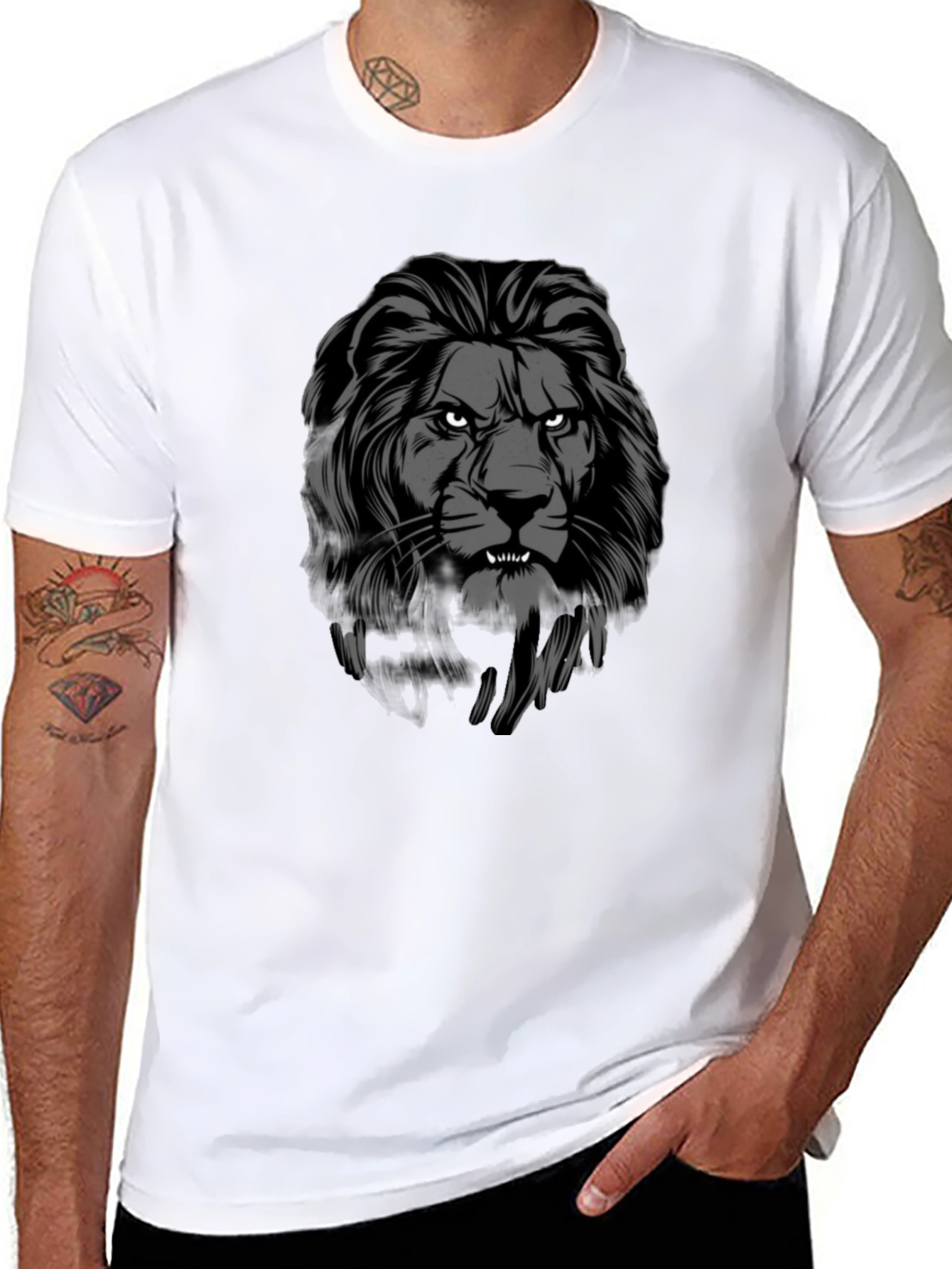 Lion Graphic Black T-Shirt - Bold Style