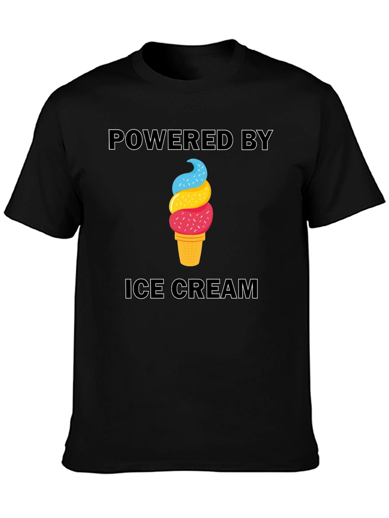 Powered by Ice Cream T-Shirt - Novelty Tee