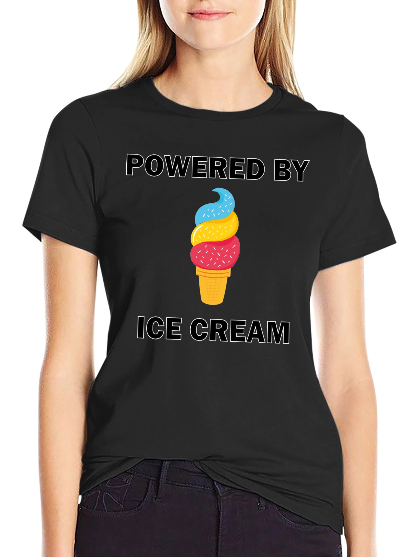 Powered by Ice Cream T-Shirt - Novelty Tee