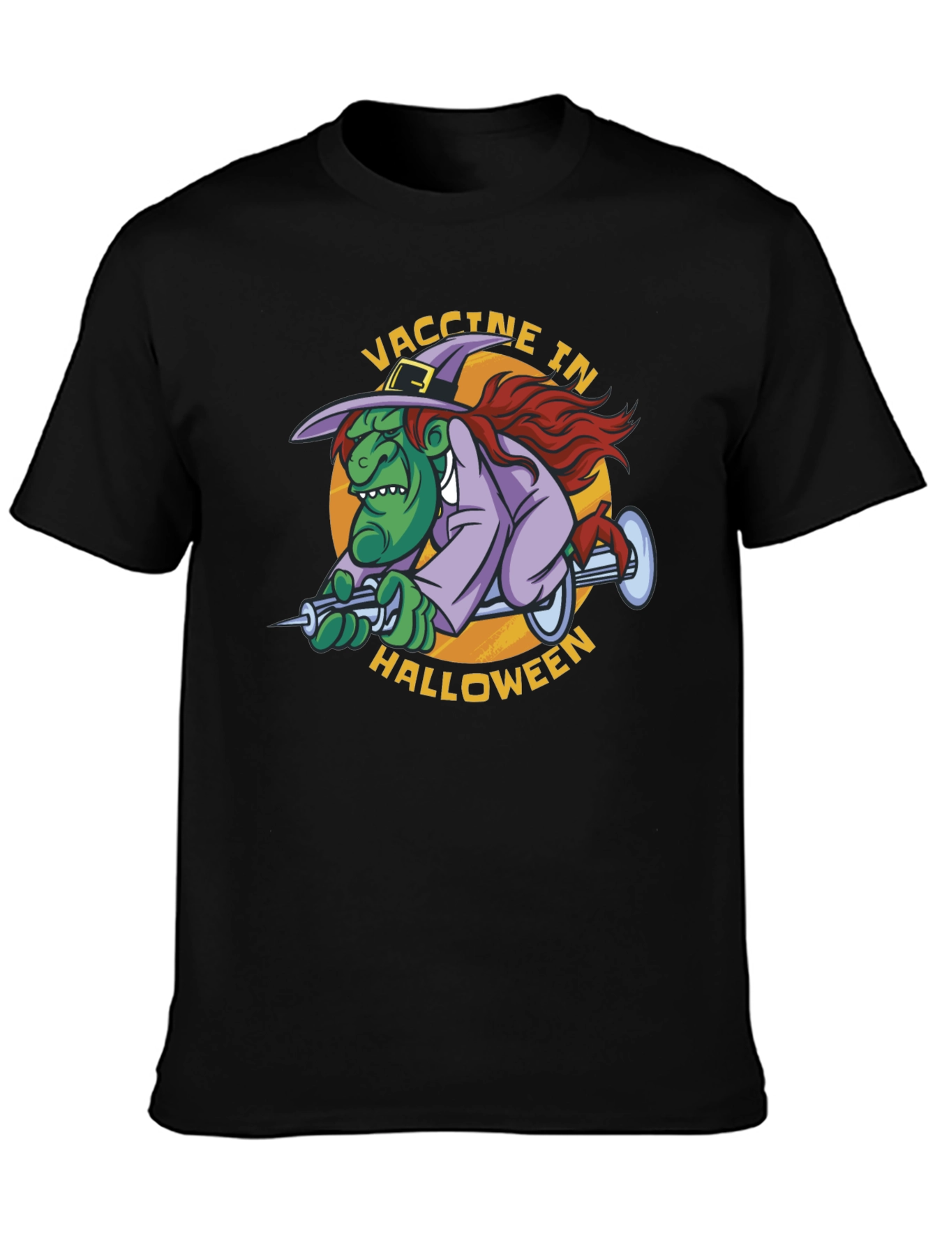 Vaccine in Halloween Witch T-Shirt