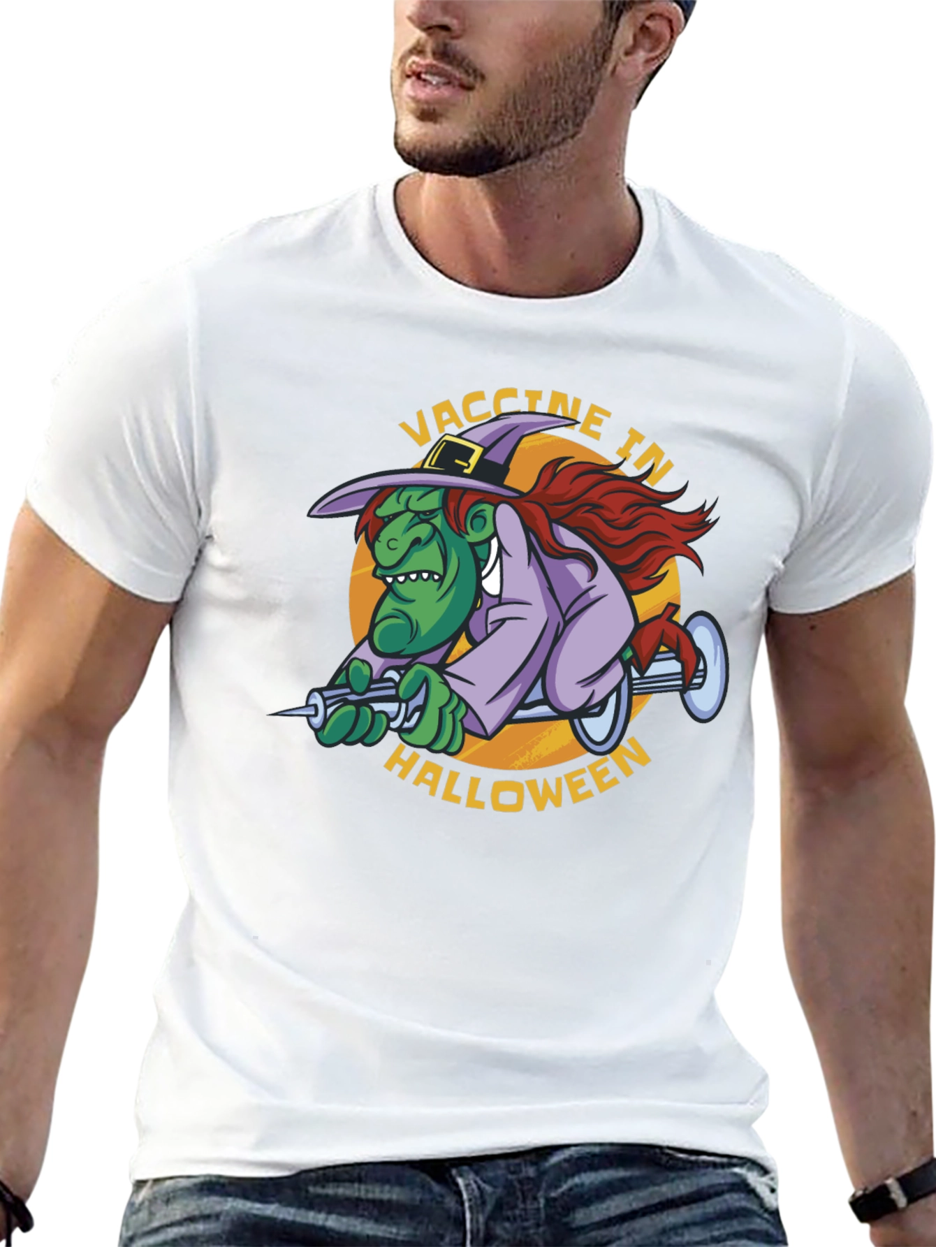 Vaccine in Halloween Witch T-Shirt