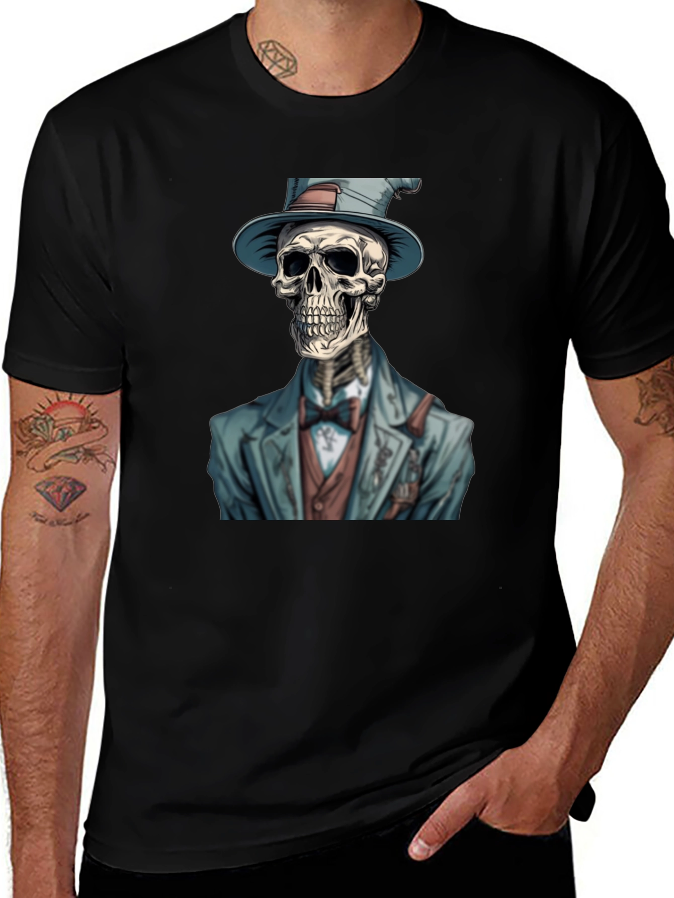 Dapper Skeleton T-Shirt - Unique Graphic Tee