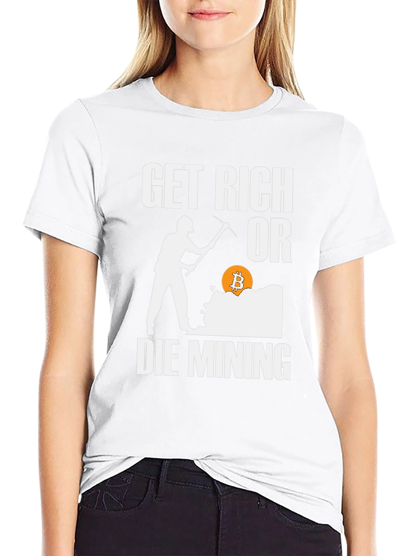 Get Rich Or Die Mining Bitcoin Graphic Tee