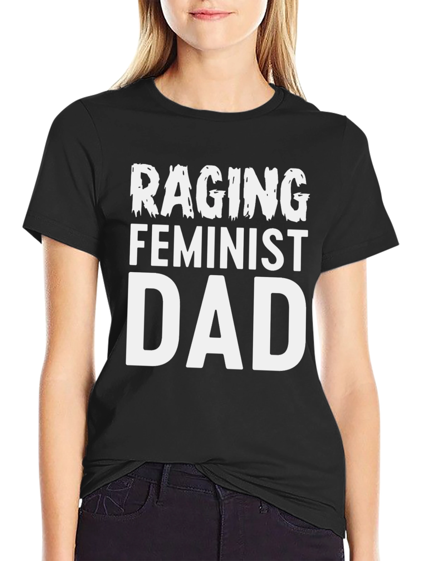 Raging Feminist Dad Graphic Tee - Black Cotton T-Shirt