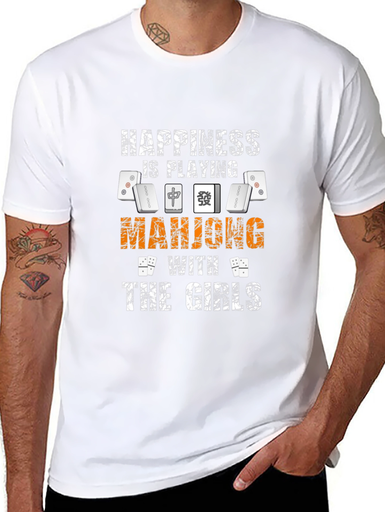 Mahjong Girls Black T-Shirt