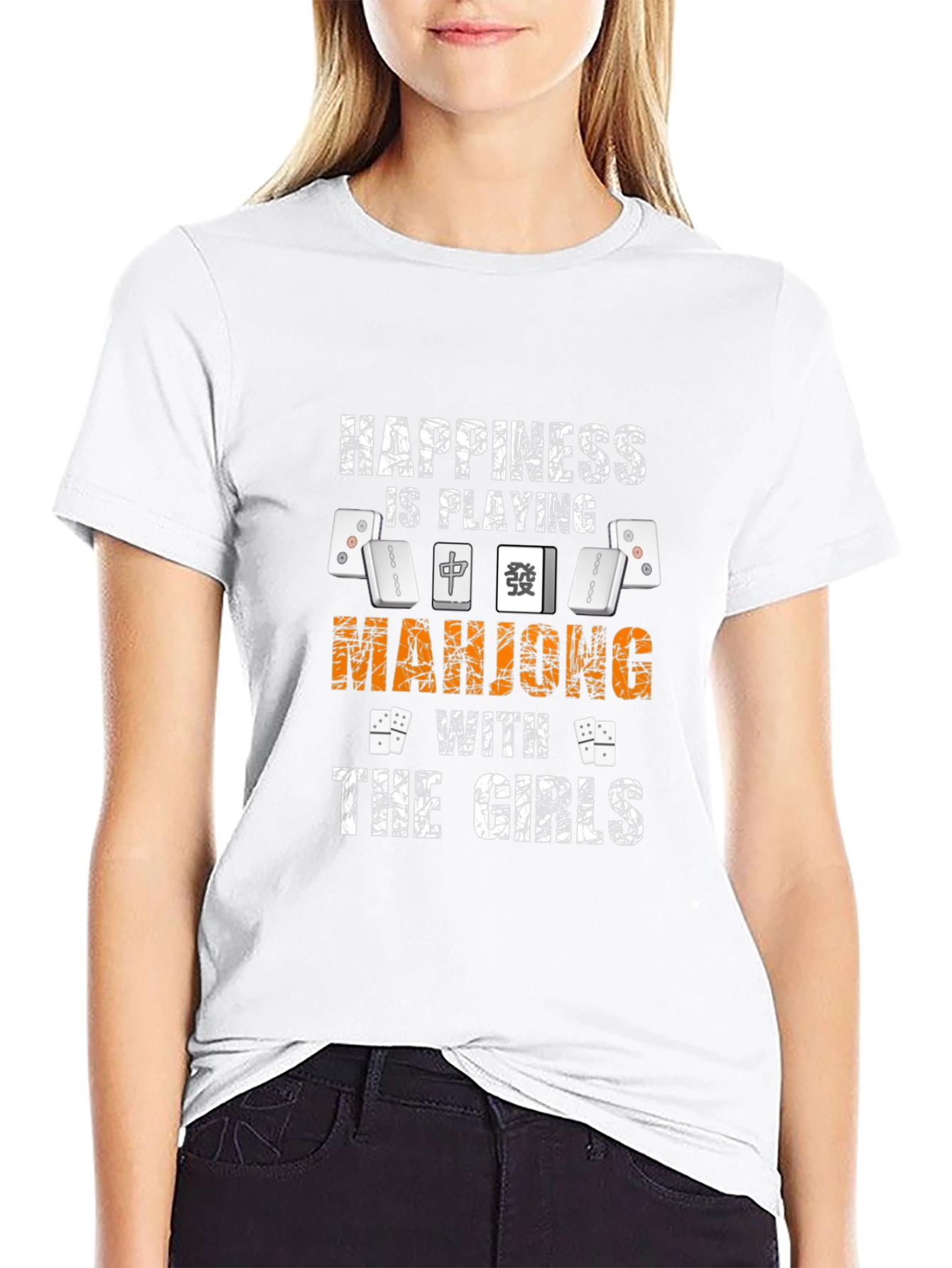 Mahjong Girls Black T-Shirt