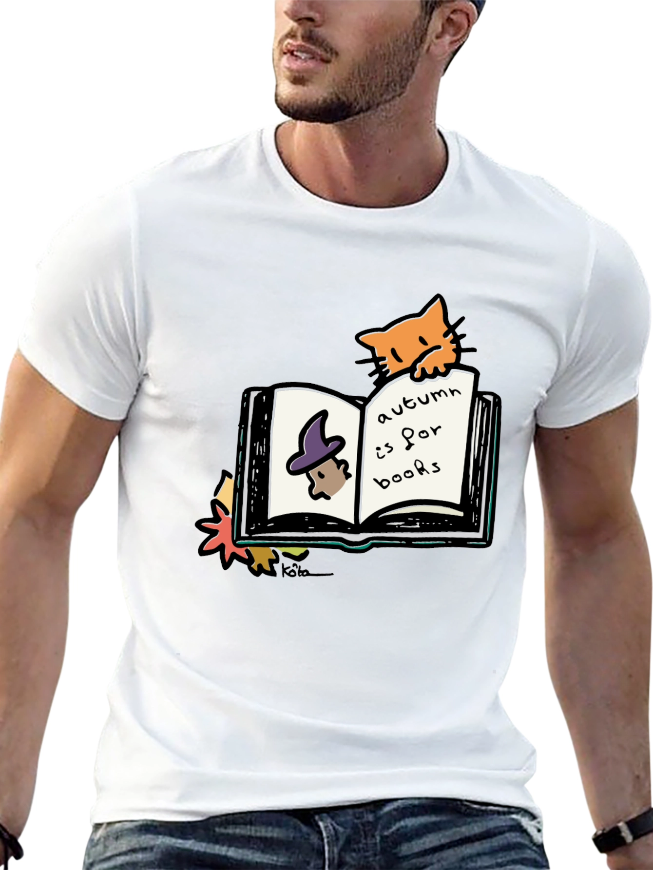 Autumn Books Cat T-Shirt