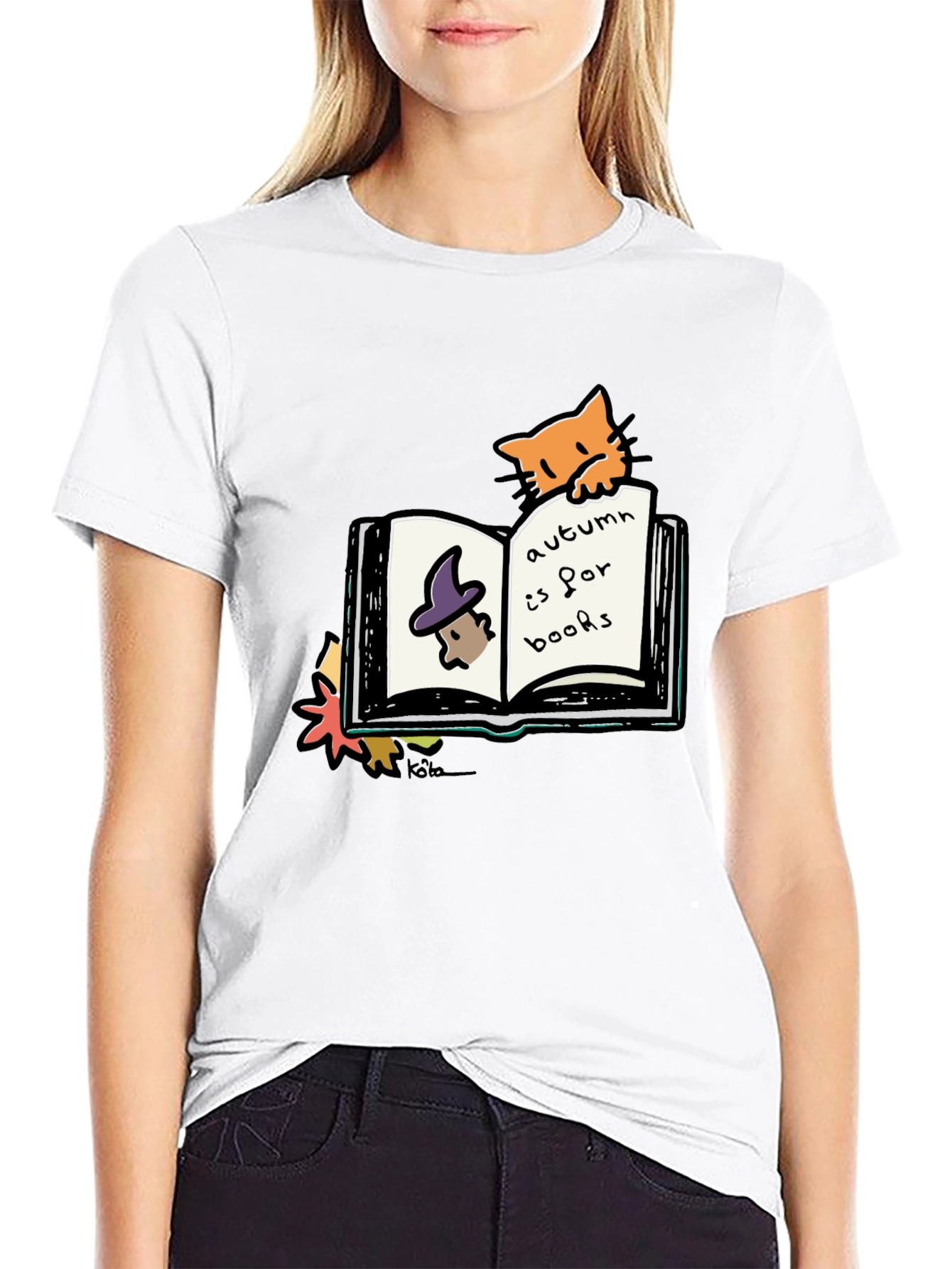Autumn Books Cat T-Shirt