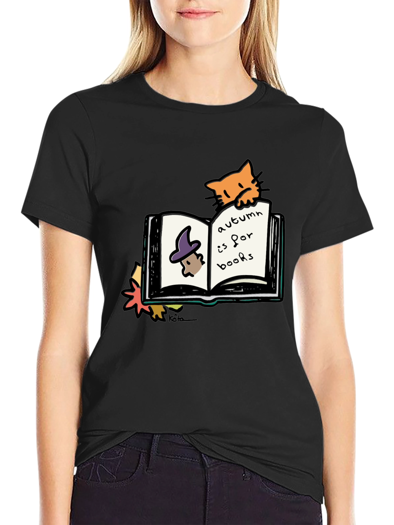 Autumn Books Cat T-Shirt