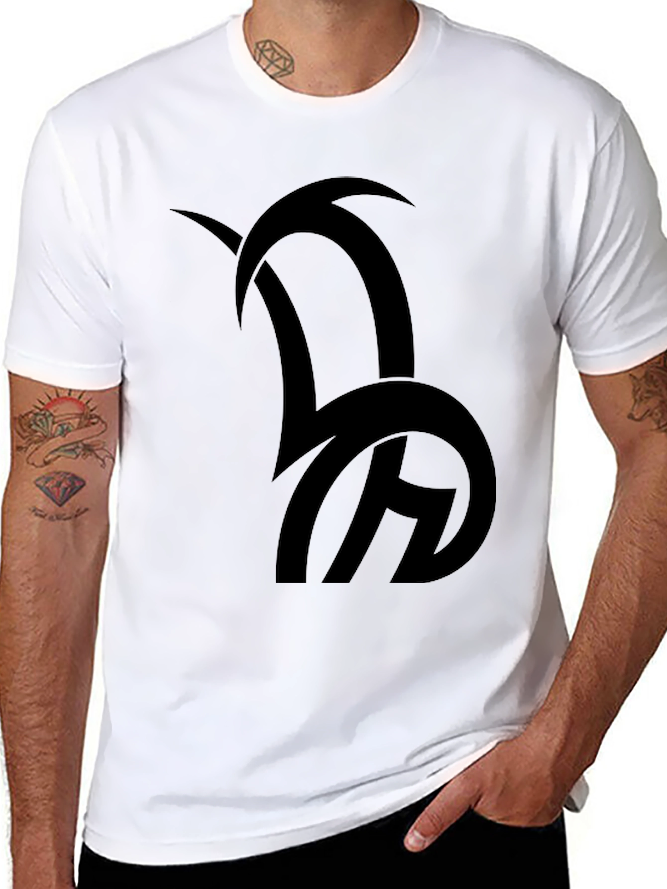 Black Graphic Tee - Abstract Design