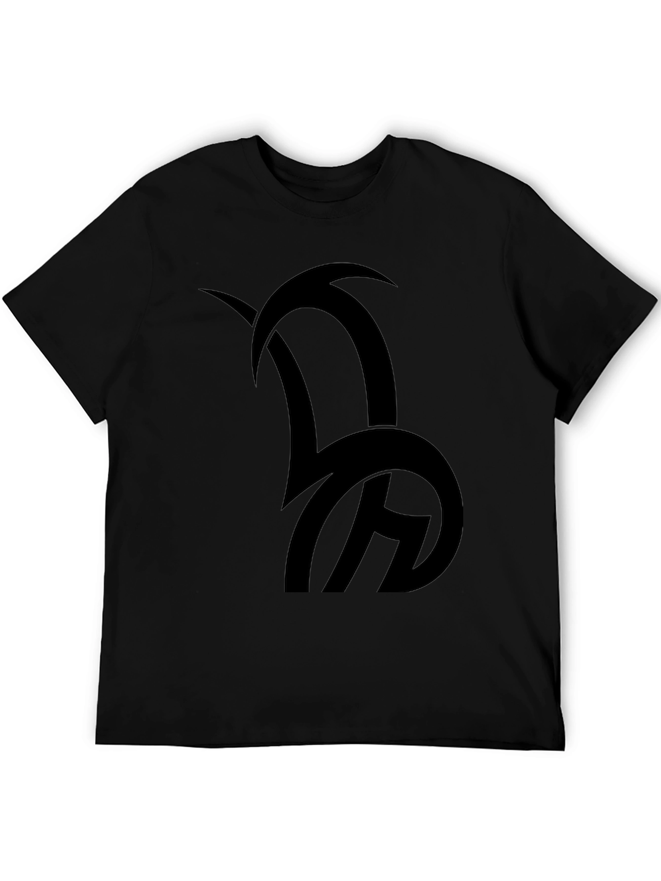 Black Graphic Tee - Abstract Design