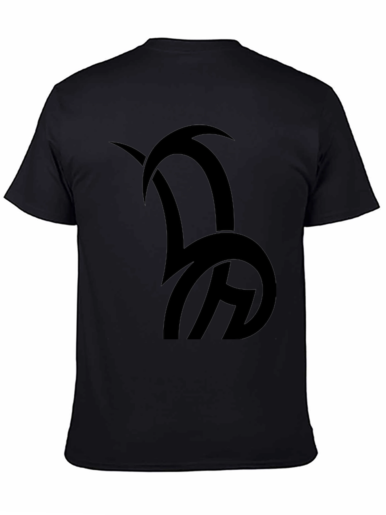 Black Graphic Tee - Abstract Design