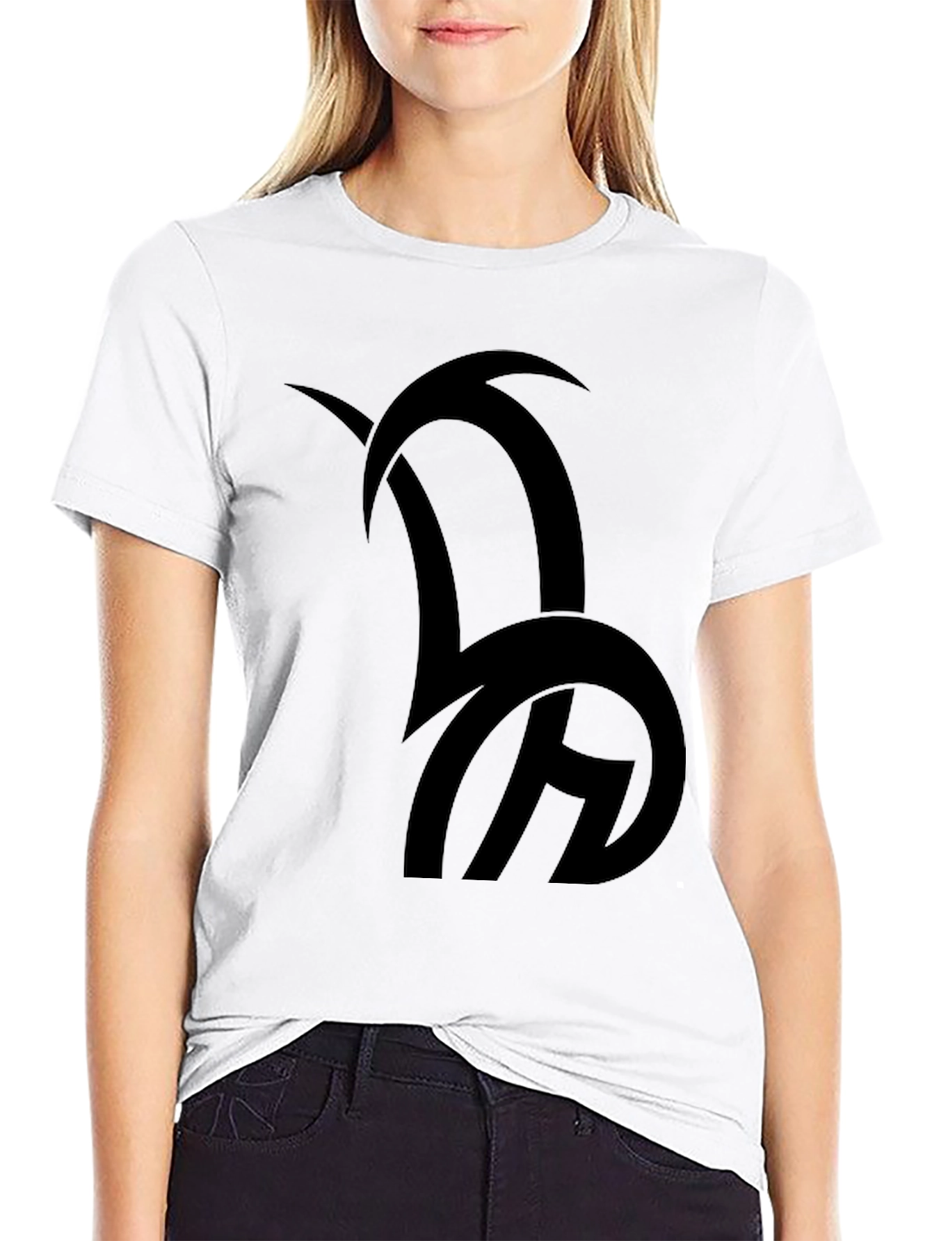 Black Graphic Tee - Abstract Design