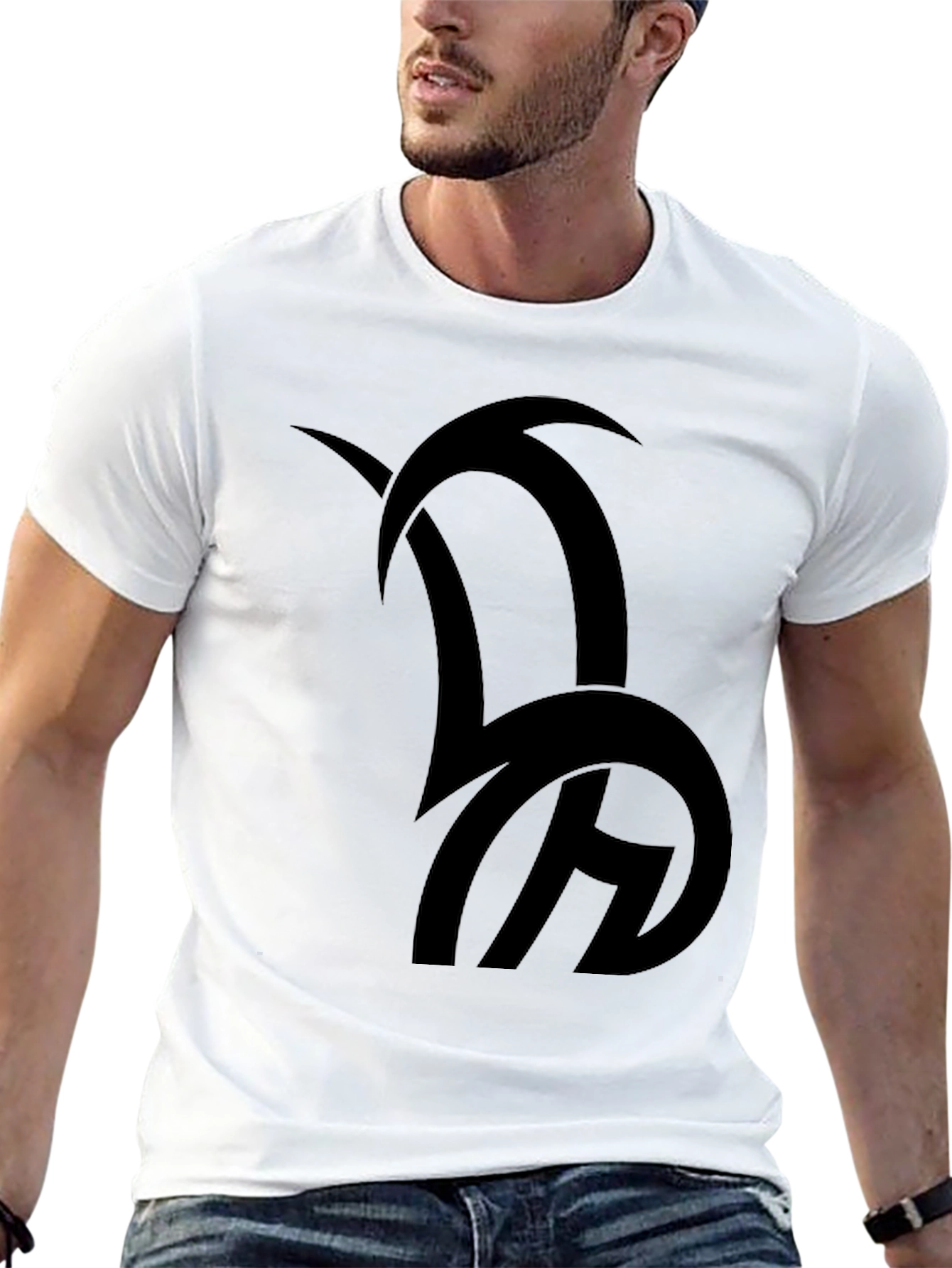 Black Graphic Tee - Abstract Design