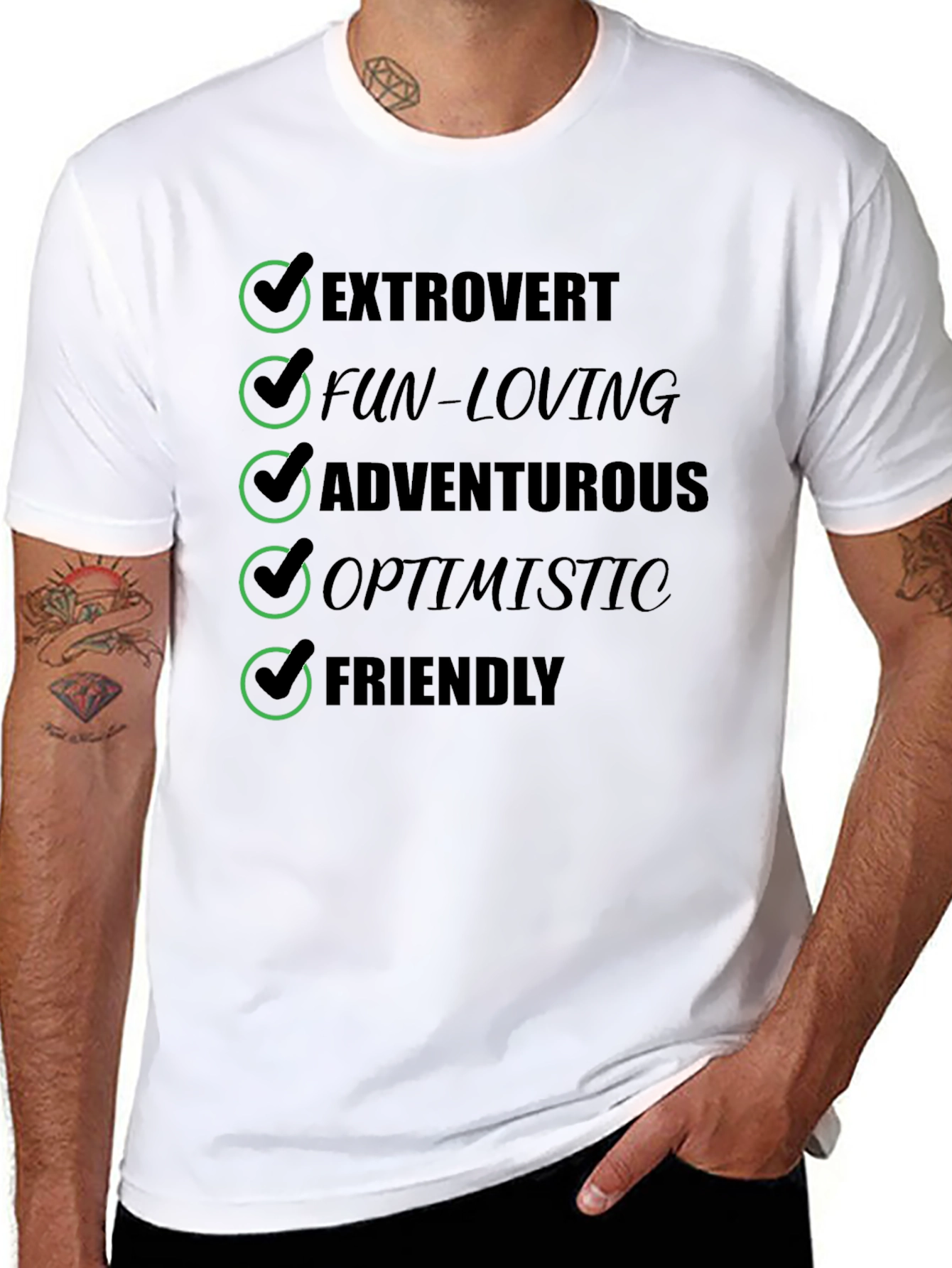 Extrovert Checkbox T-Shirt - Black Cotton Blend