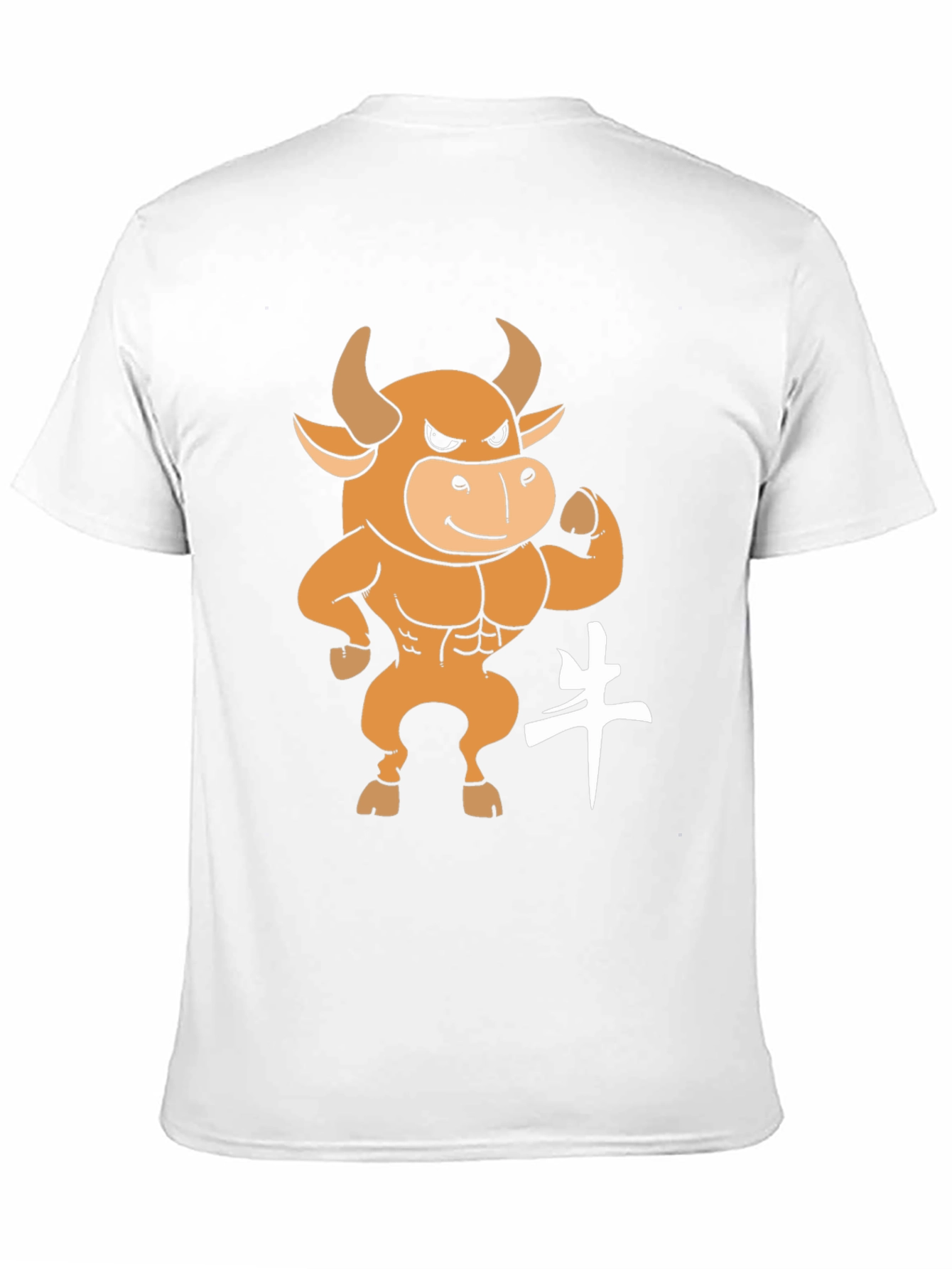 Black T-Shirt with Cartoon Bull Graphic