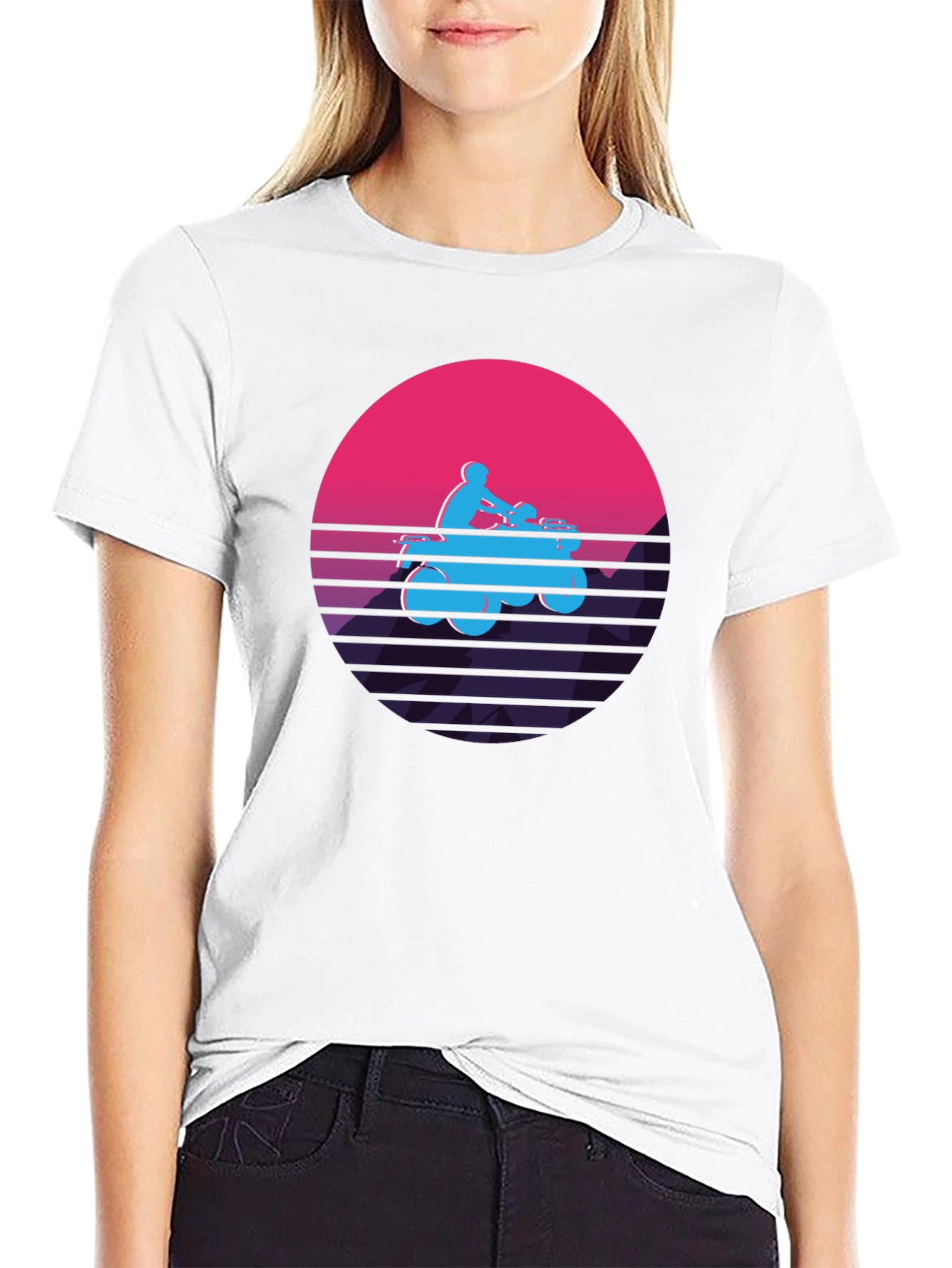 Retro ATV Rider Graphic Tee - Black