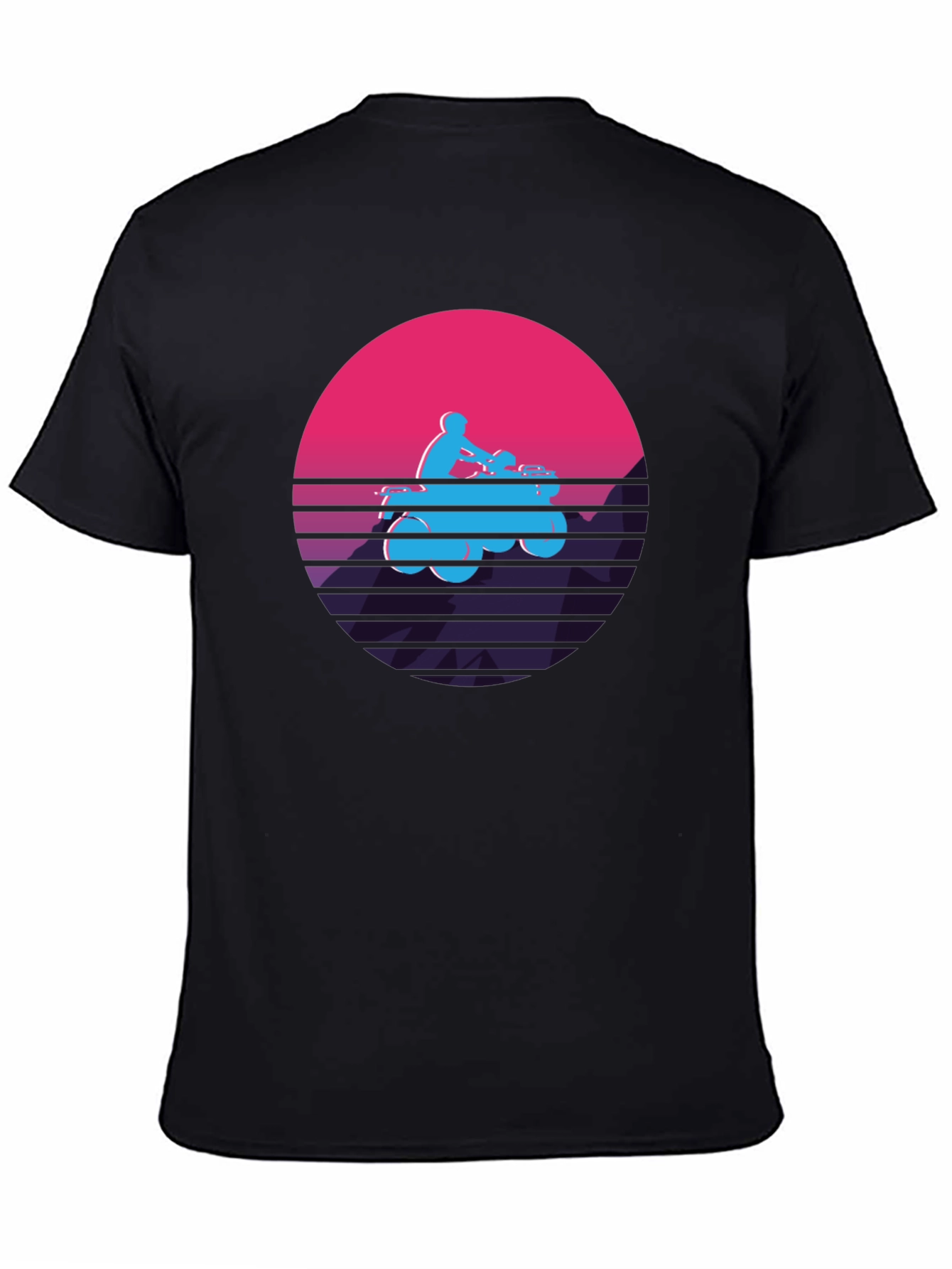 Retro ATV Rider Graphic Tee - Black