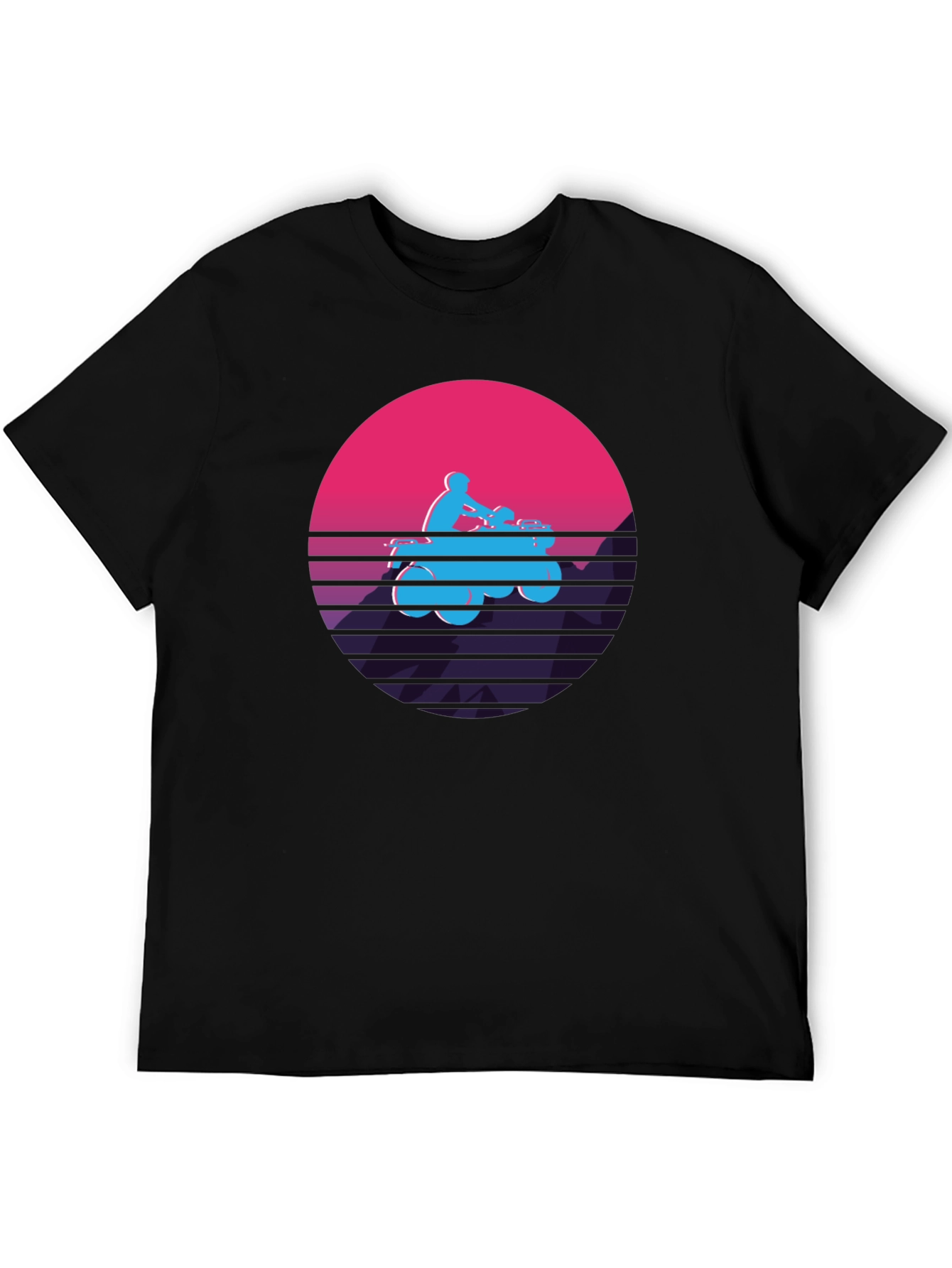 Retro ATV Rider Graphic Tee - Black