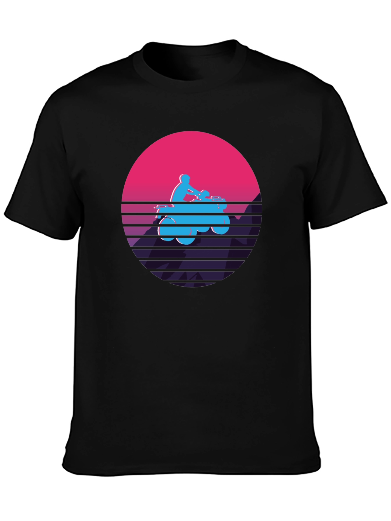 Retro ATV Rider Graphic Tee - Black