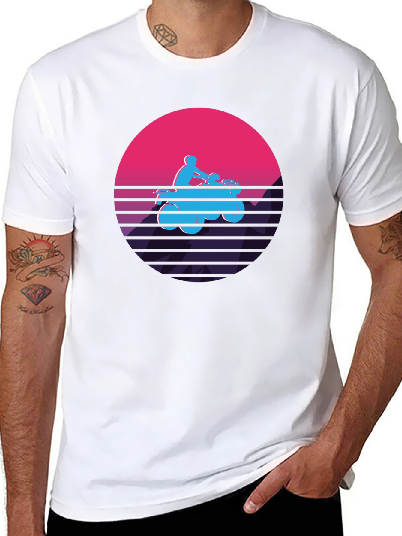 Retro ATV Rider Graphic Tee - Black