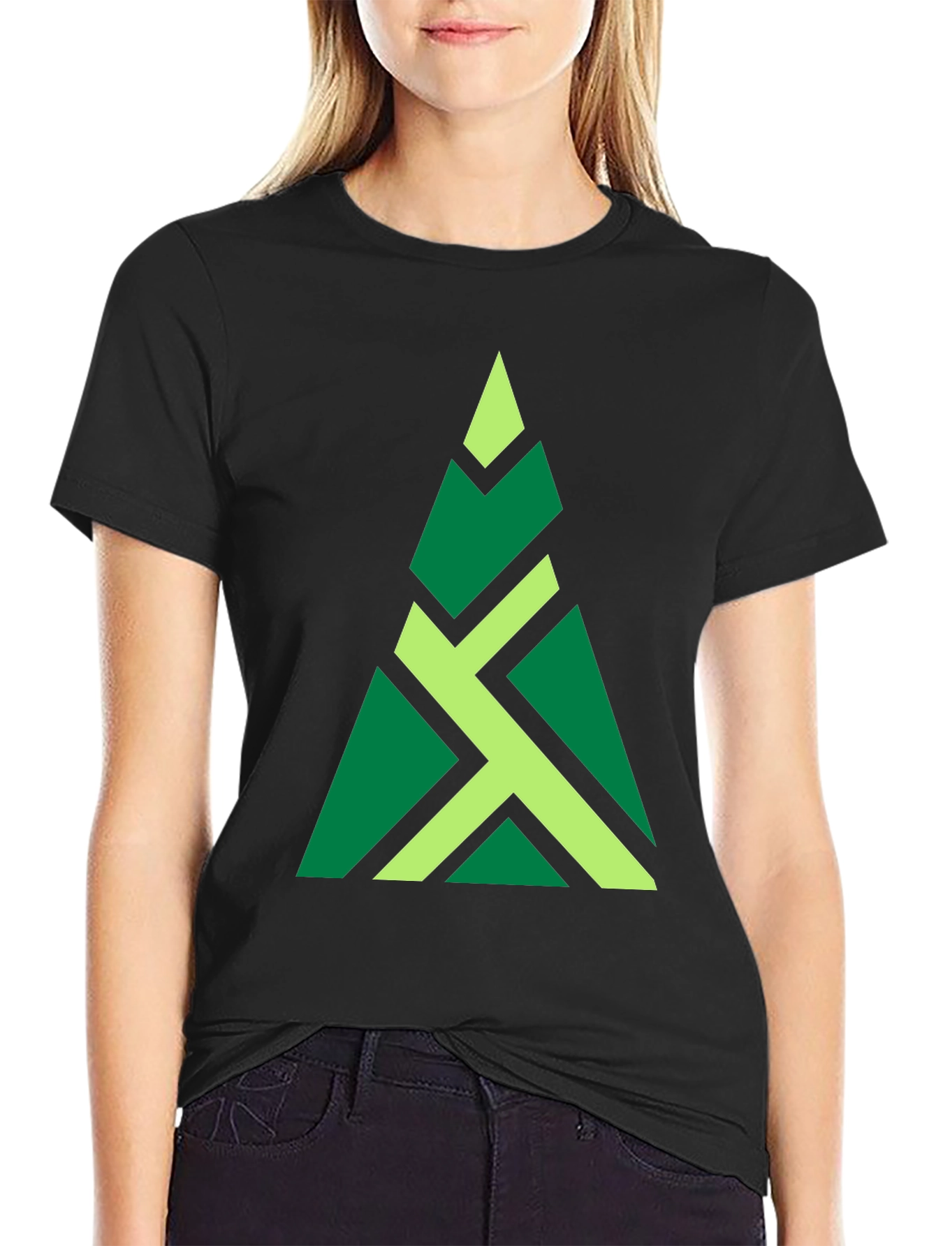 Geometric Tree Graphic Tee - Modern Style