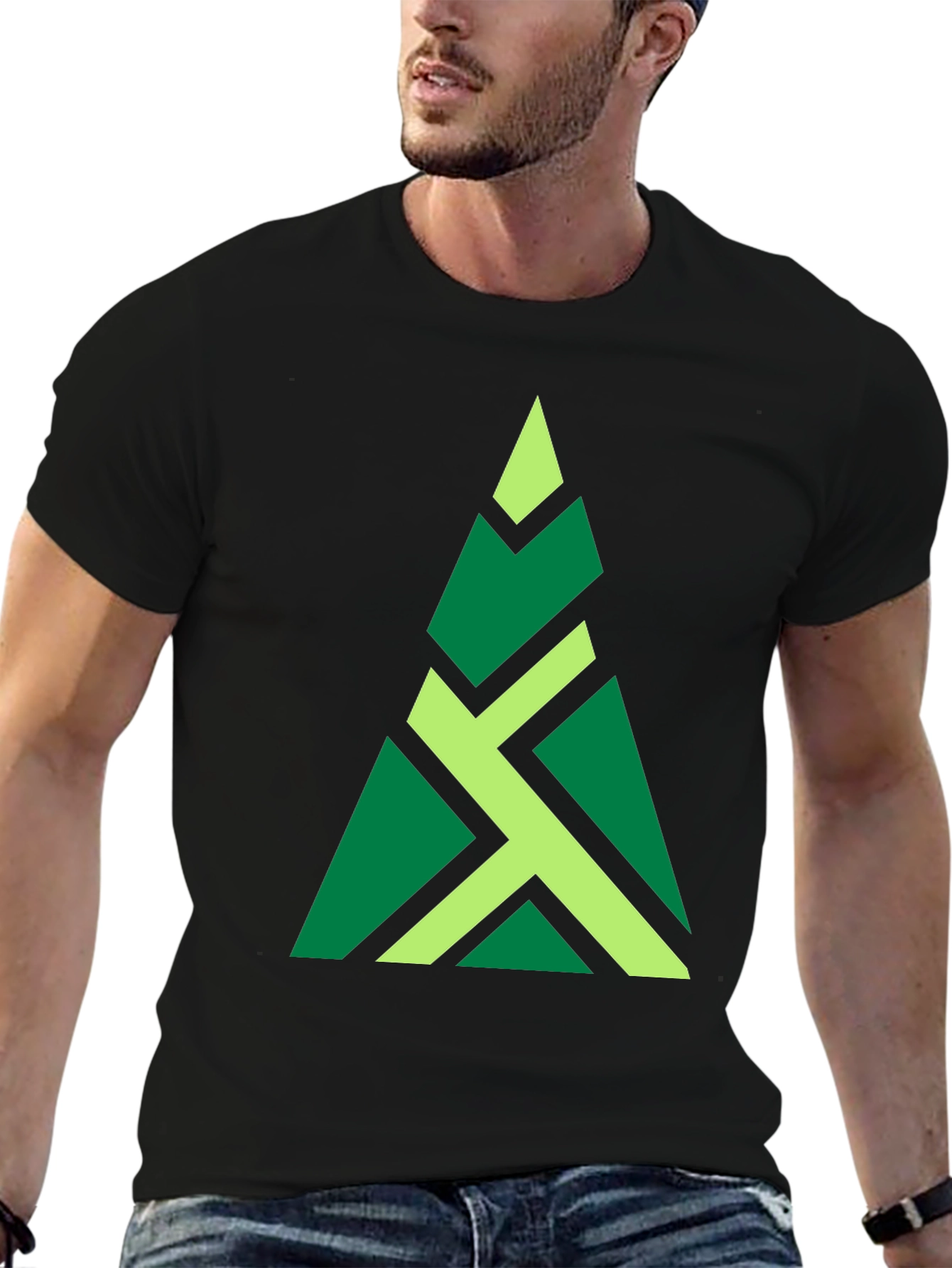Geometric Tree Graphic Tee - Modern Style